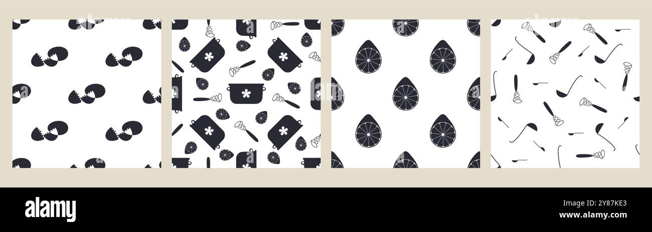 Seamless pattern with whisks and ladles Stock Vector
