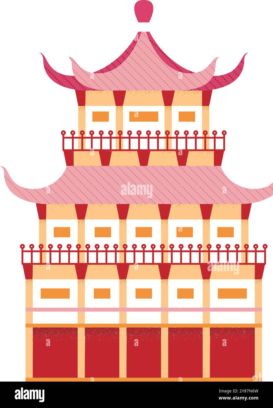 Asian temple color icon. Oriental architecture facade Stock Vector ...
