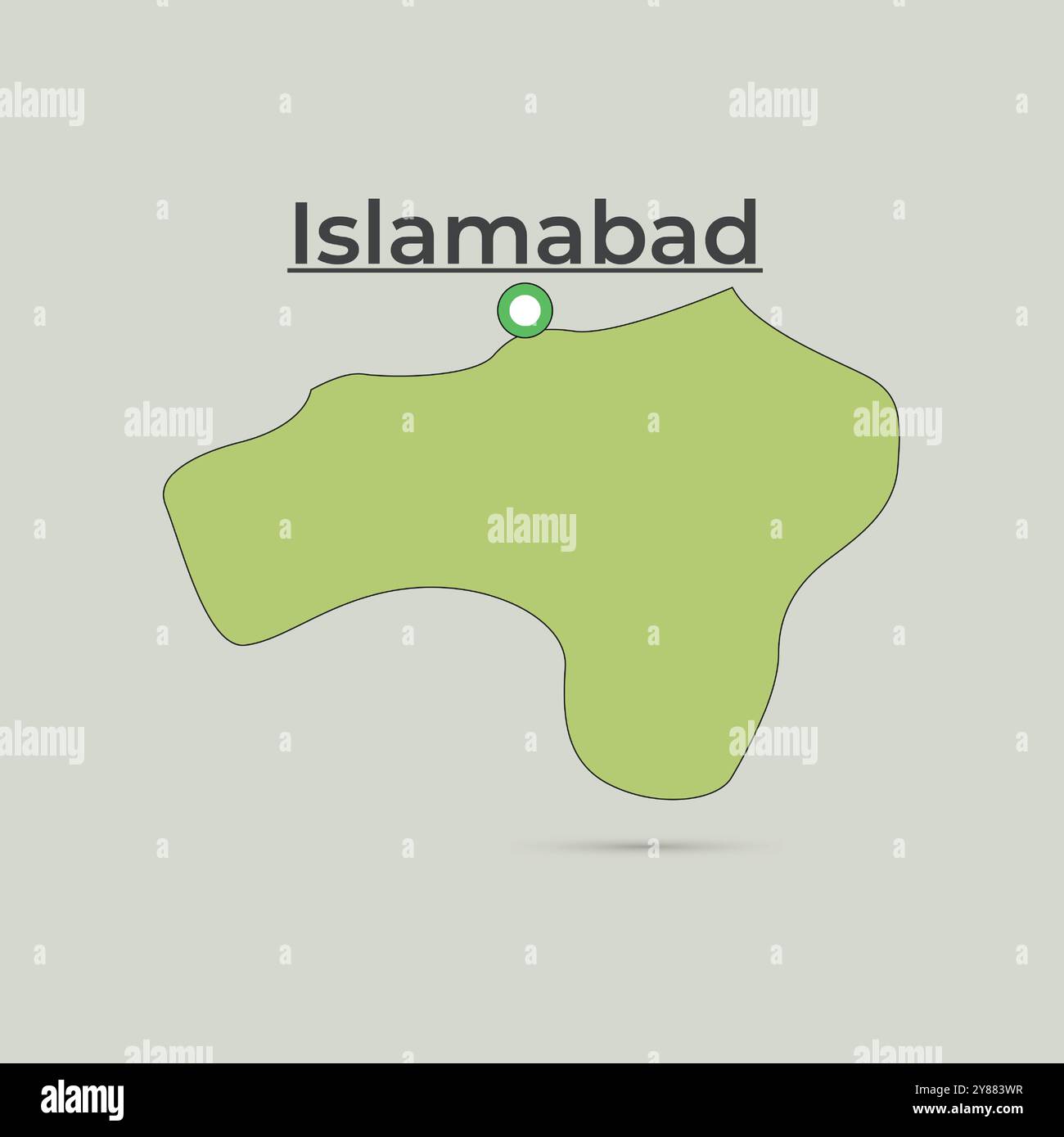 Islamabad Territory map with green color, Pakistan Territory Islamabad Stock Vector