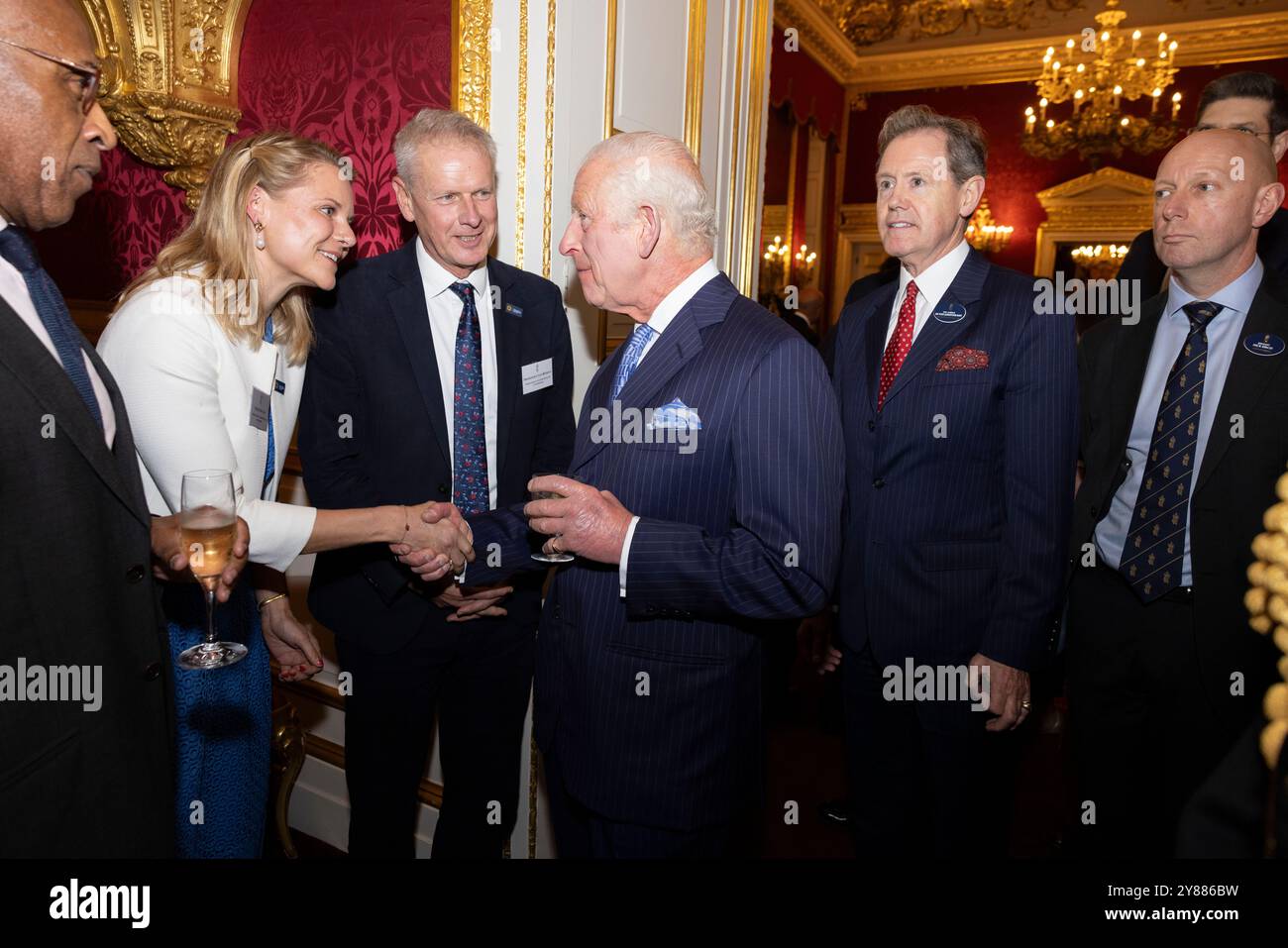 Picture of Their Majesties King Charles III and Queen Camilla host a reception at ...