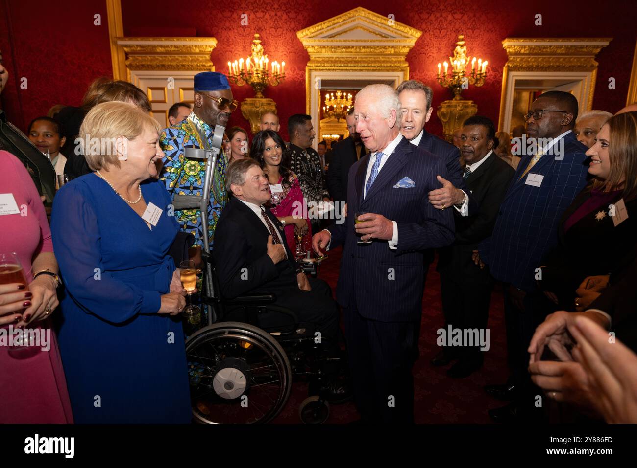 Picture of Their Majesties King Charles III and Queen Camilla host a reception at ...