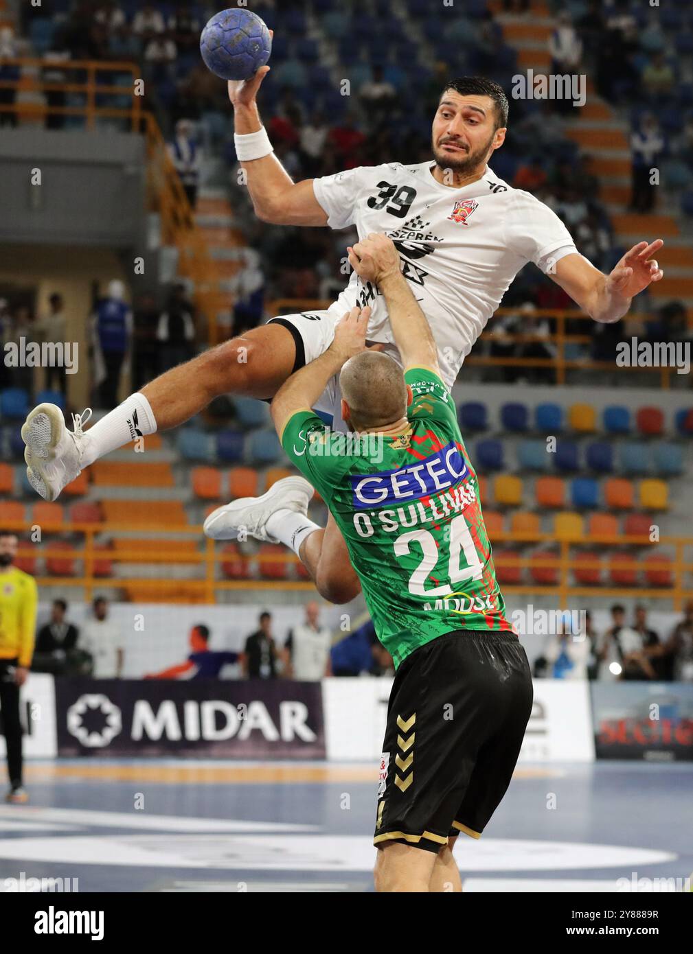 Neu Kairo, Egypt. 03rd Oct, 2024. Handball: IHF Super Globe, Final round, Final, SC Magdeburg - Telek. Veszprem. Yehia El-Deraa from Telekom Veszprem in action. Credit: Khaled Elfiqi/dpa/Alamy Live News Stock Photo