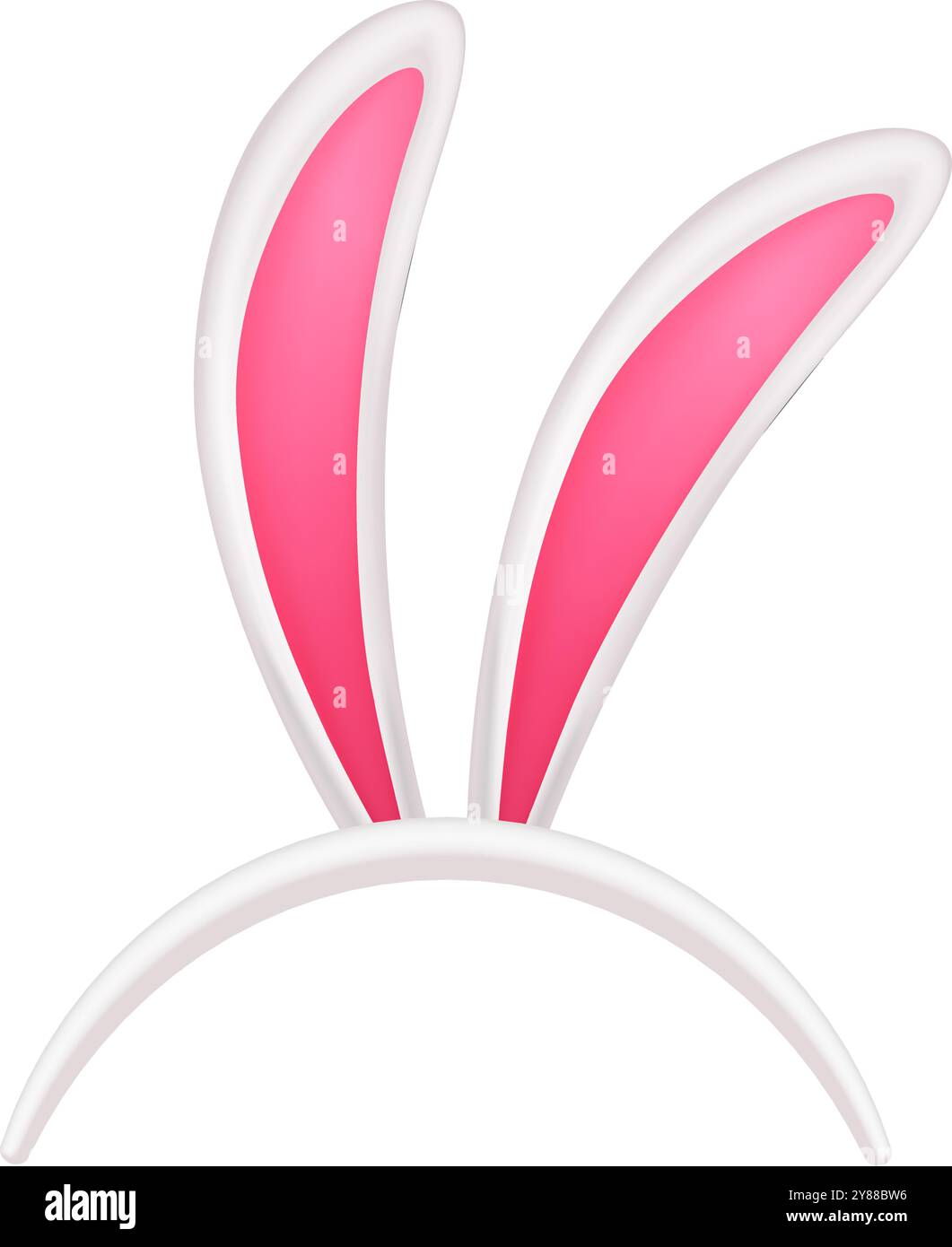 Easter headband with rabbit ears. Hare costume part isolated on white ...