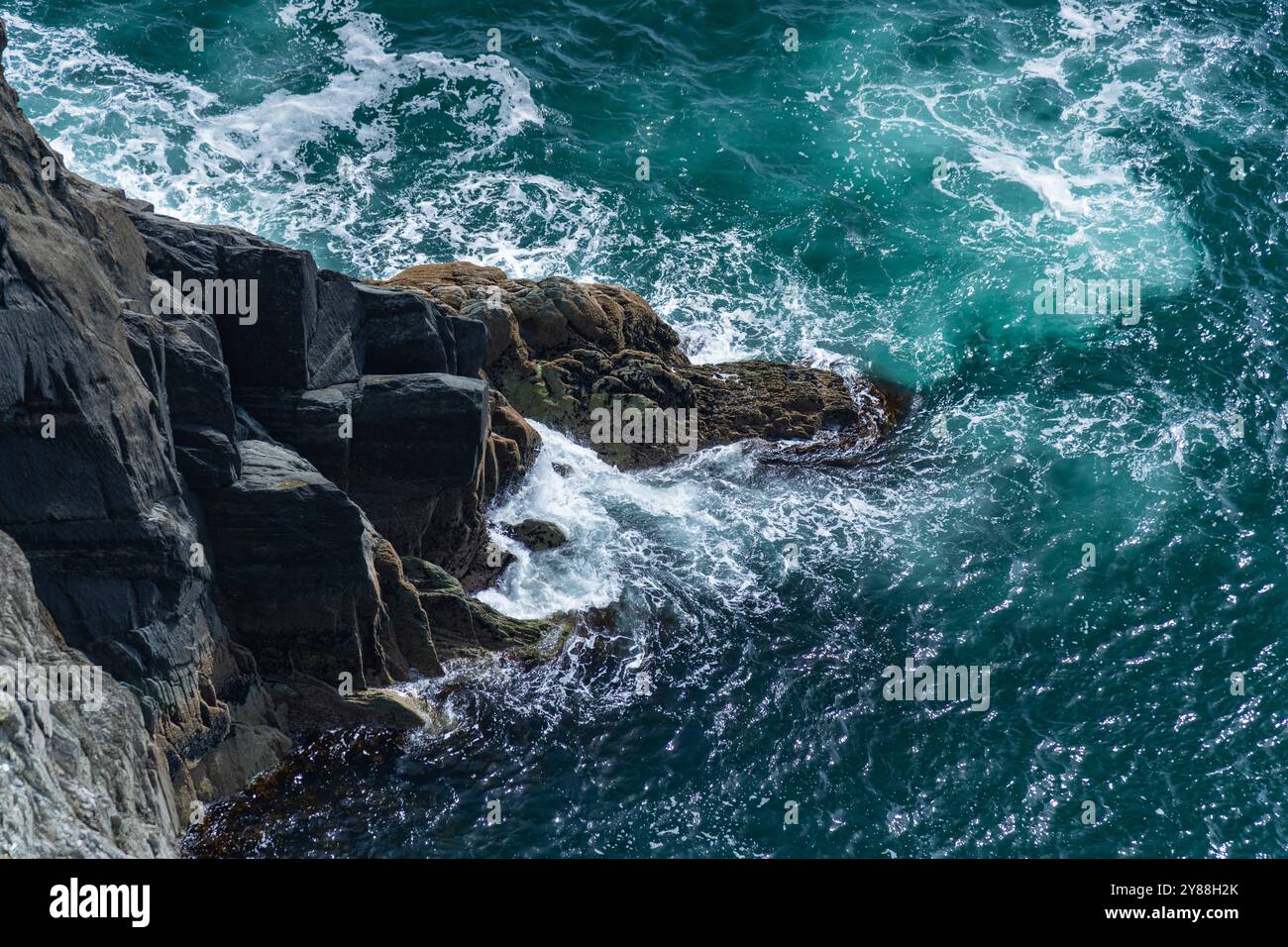 Aerial view rugged cliffs turbulent hi-res stock photography and images ...