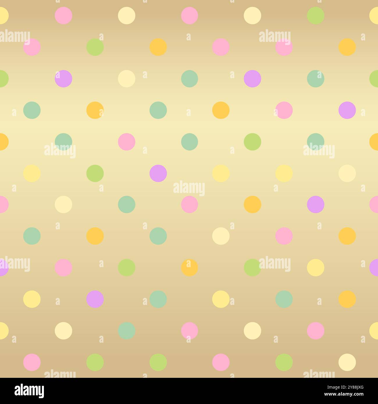 Celebration Polka Dot pattern, colorful dots on golden background, seamless texture Stock Vector