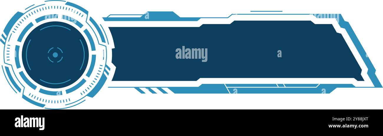 Sc-fi banner. Futuristic technology interface hud element isolated on white background Stock Vector