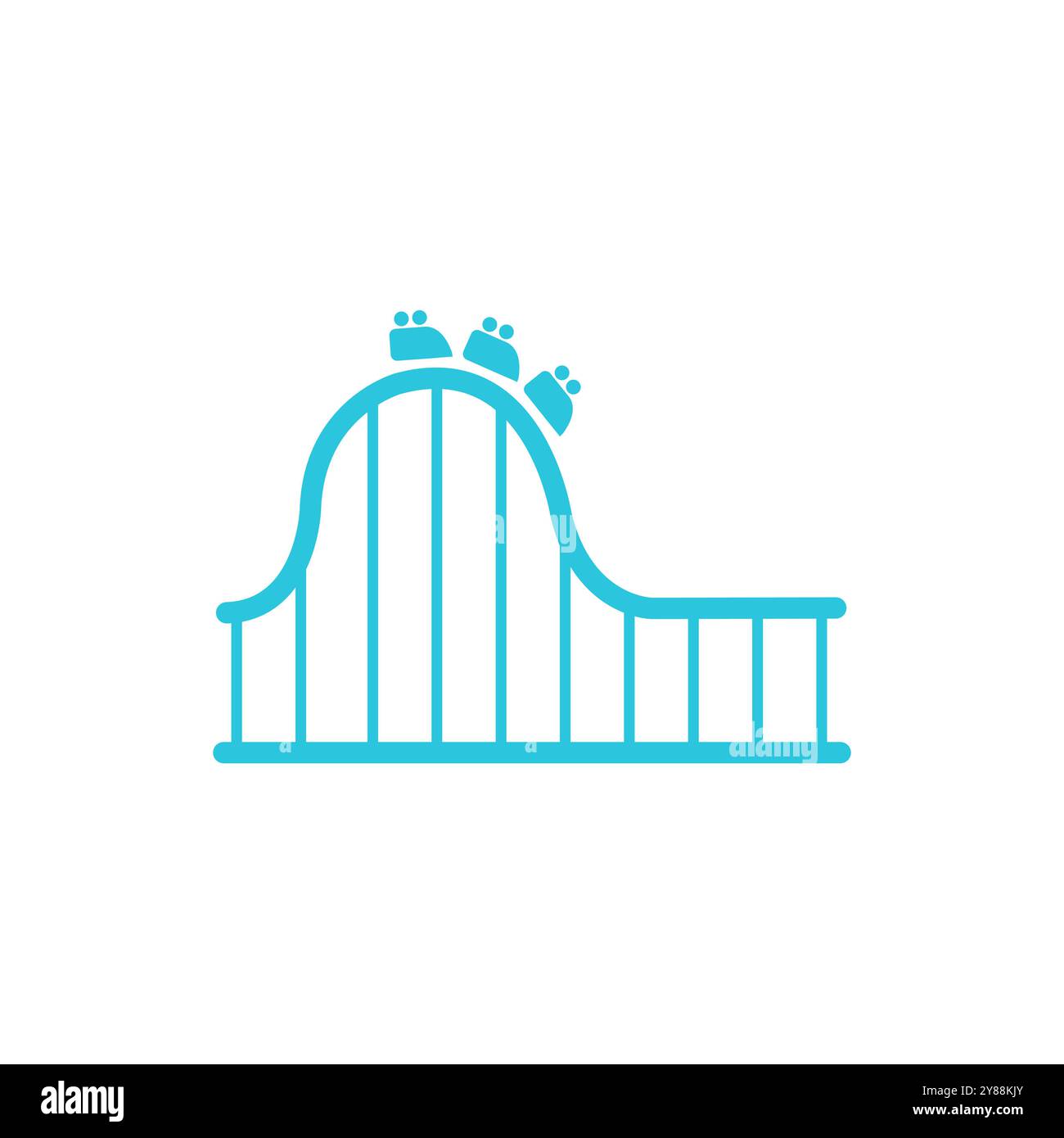 Rollercoaster icon. Isolated on white background. From blue icon set. Stock Vector
