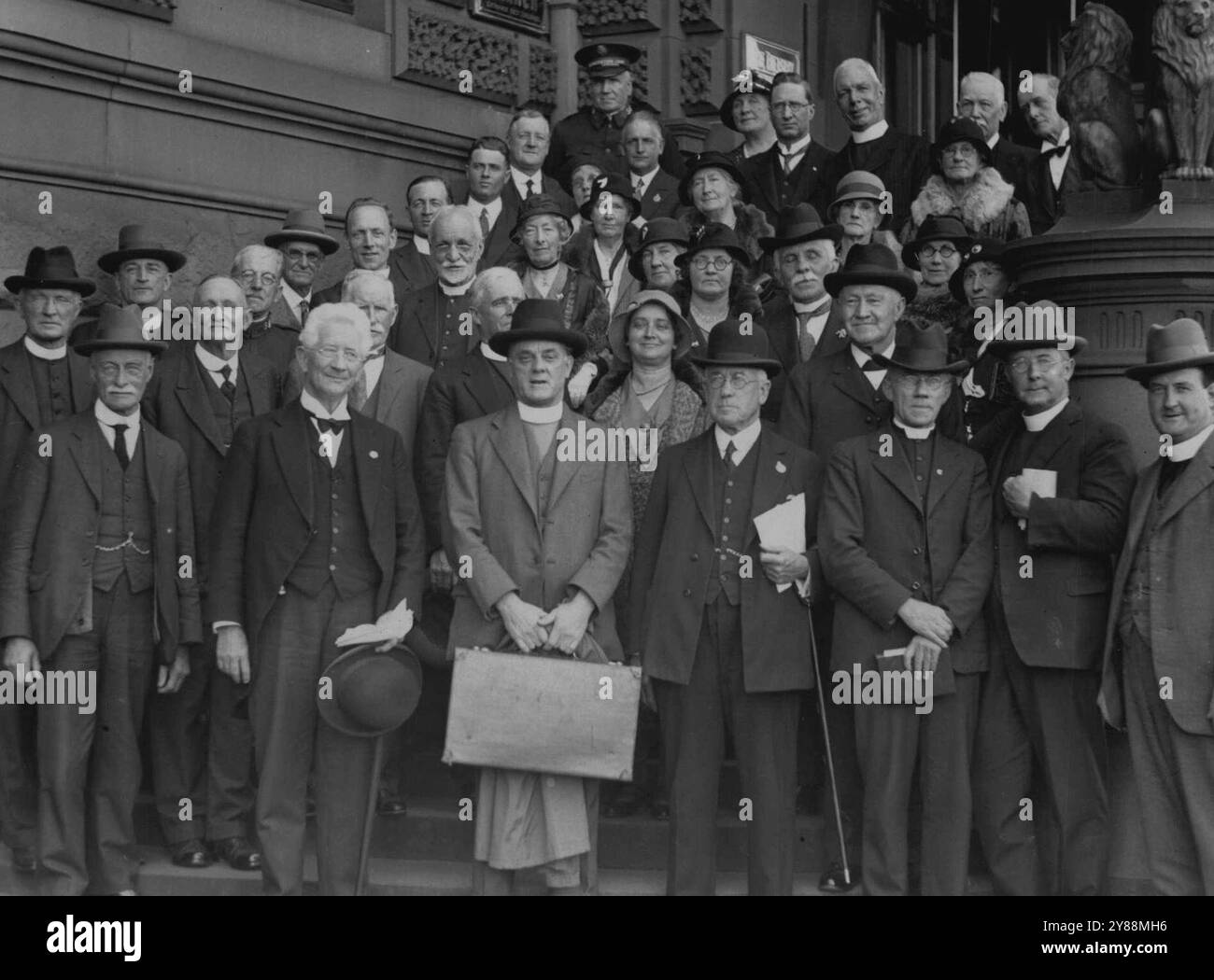 Deputation representing the Council of Church & Regions of Social ***** which waited on ***** abolishing state Lottery. September 25, 1933. Stock Photo