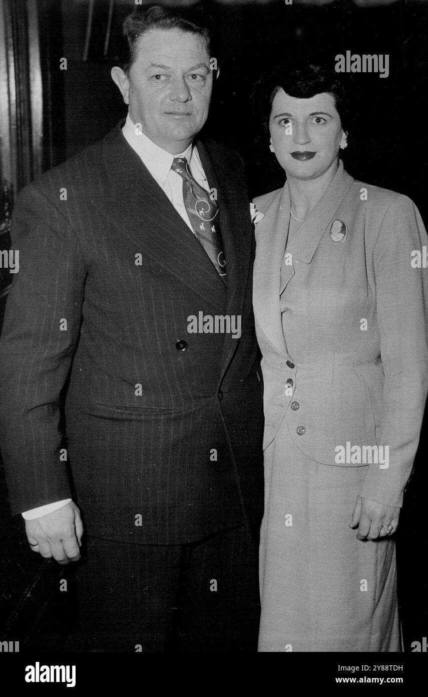 Mr. & Mrs. J.G. Arthur. August 20, 1953. Stock Photo