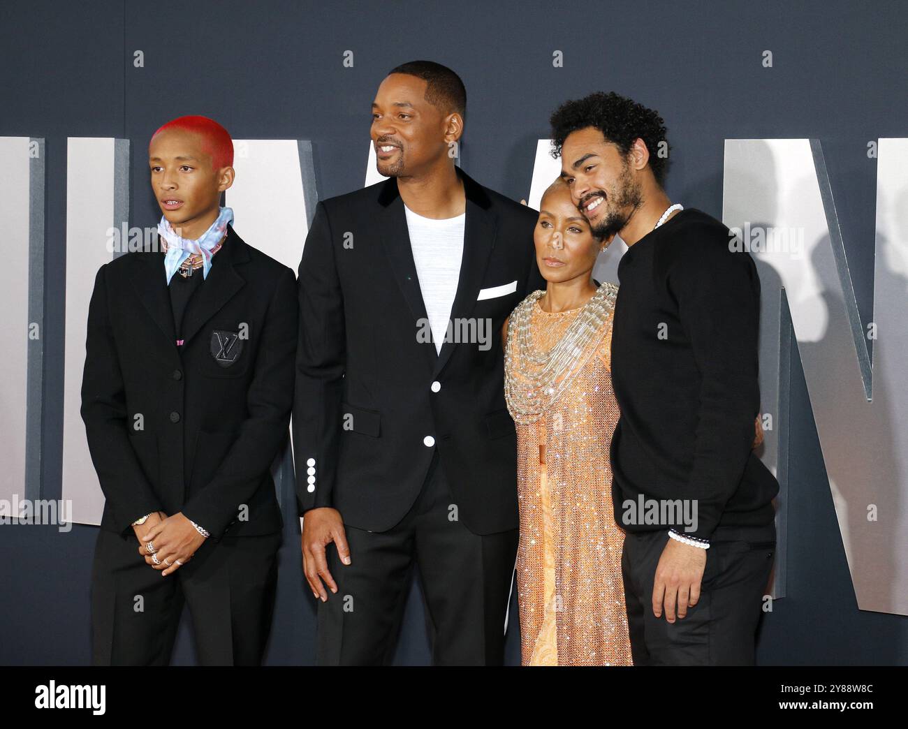 Jaden Smith, Will Smith, Jada Pinkett Smith and Trey Smith at the Los Angeles premiere of 'Gemini Man' held at the TCL Chinese Theatre in Hollywood, USA on October 6, 2019. Stock Photo