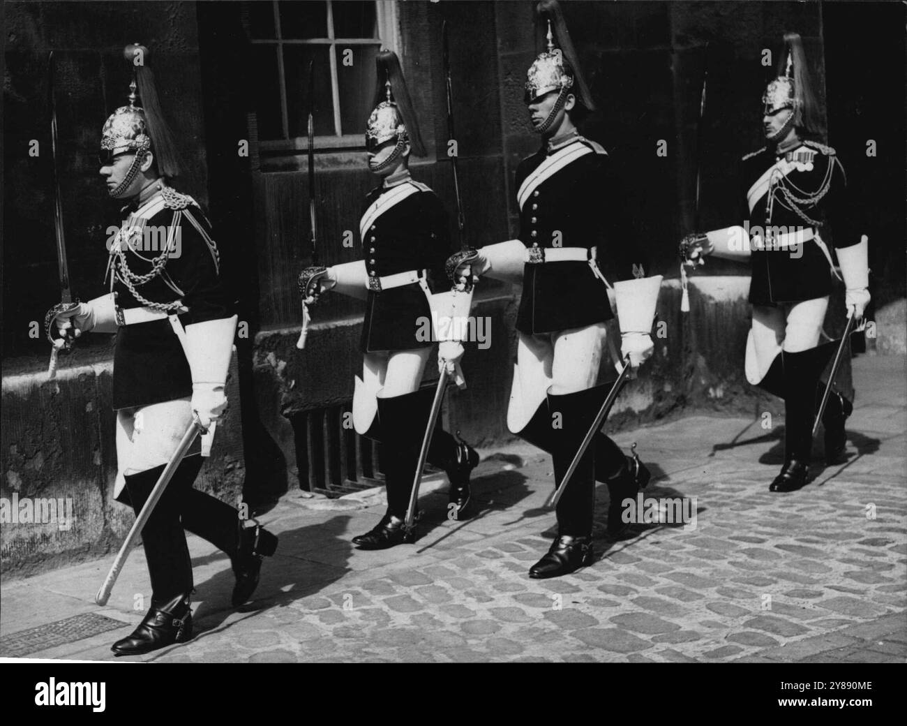Horse Guards Change Guard - On Foot -- The horse guards marching to ...