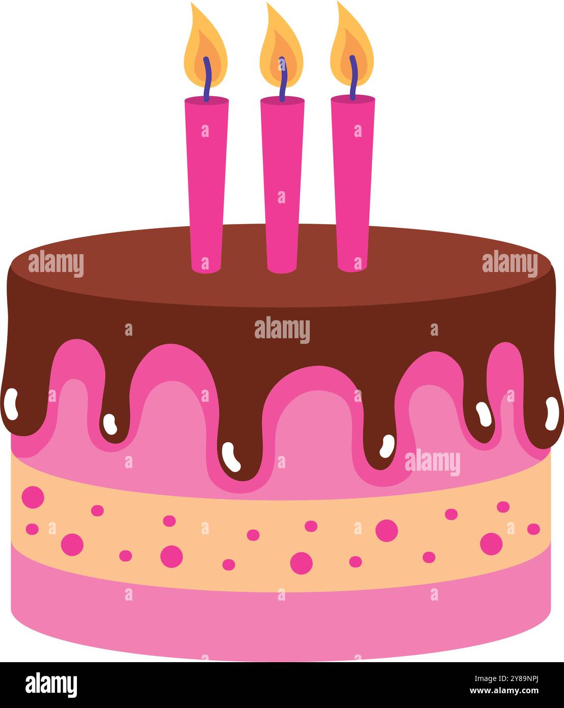 birthday party cake with candles Stock Vector Image & Art - Alamy