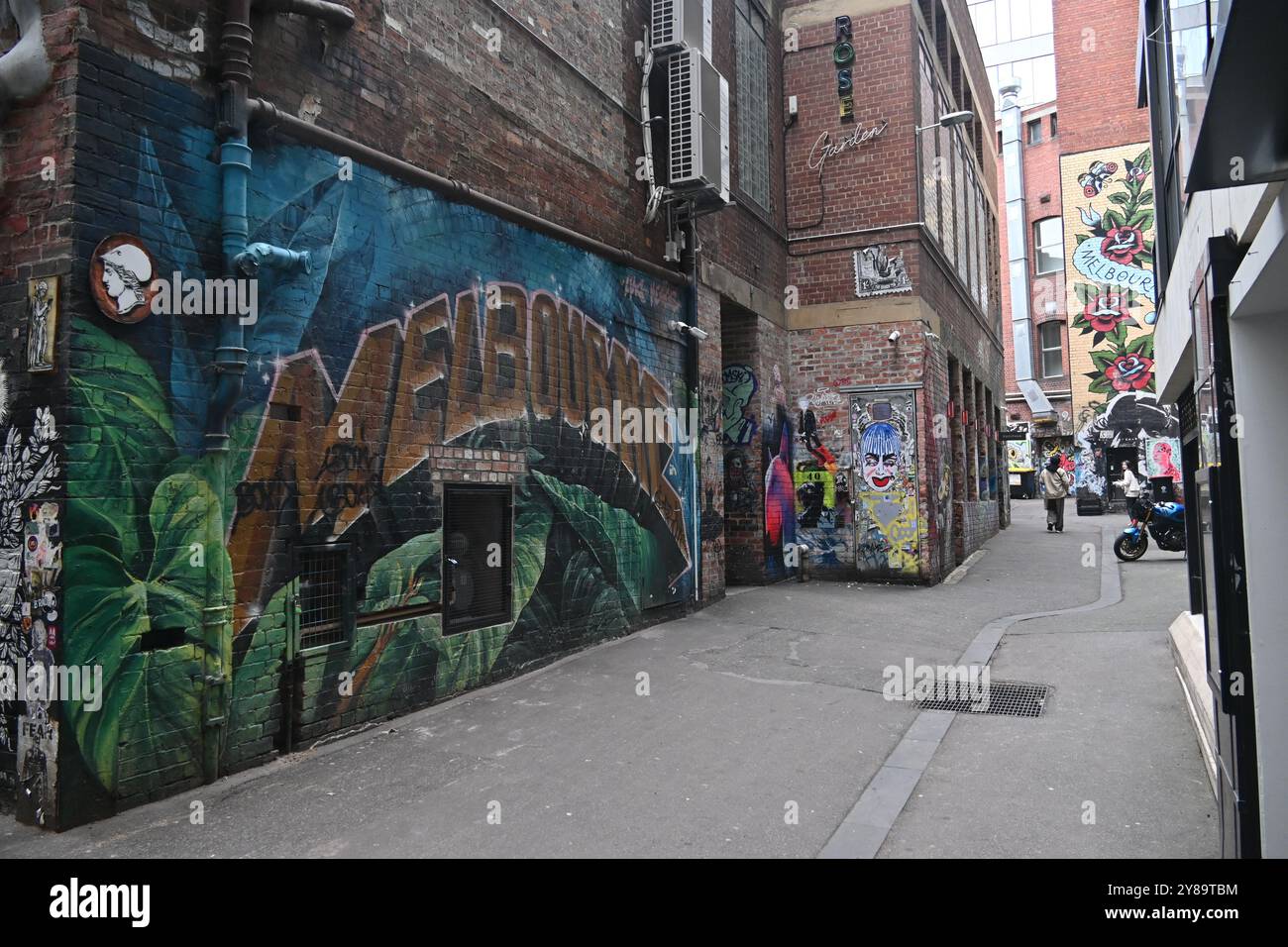 View of AC DC lane and its graffiti in Melbourne, Australia Stock Photo ...