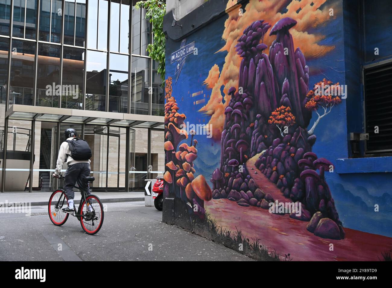 View of AC DC lane and its graffiti in Melbourne, Australia Stock Photo ...