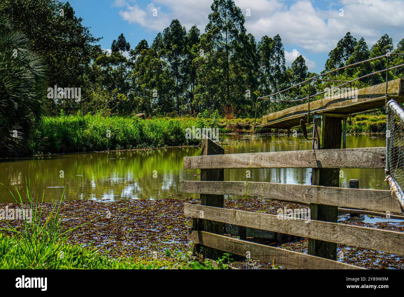Fences and rustic buildings in the countryside Stock Photo - Alamy