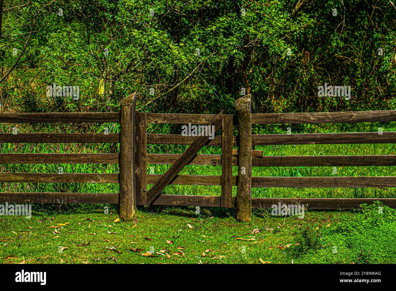 Fences and rustic buildings in the countryside Stock Photo - Alamy