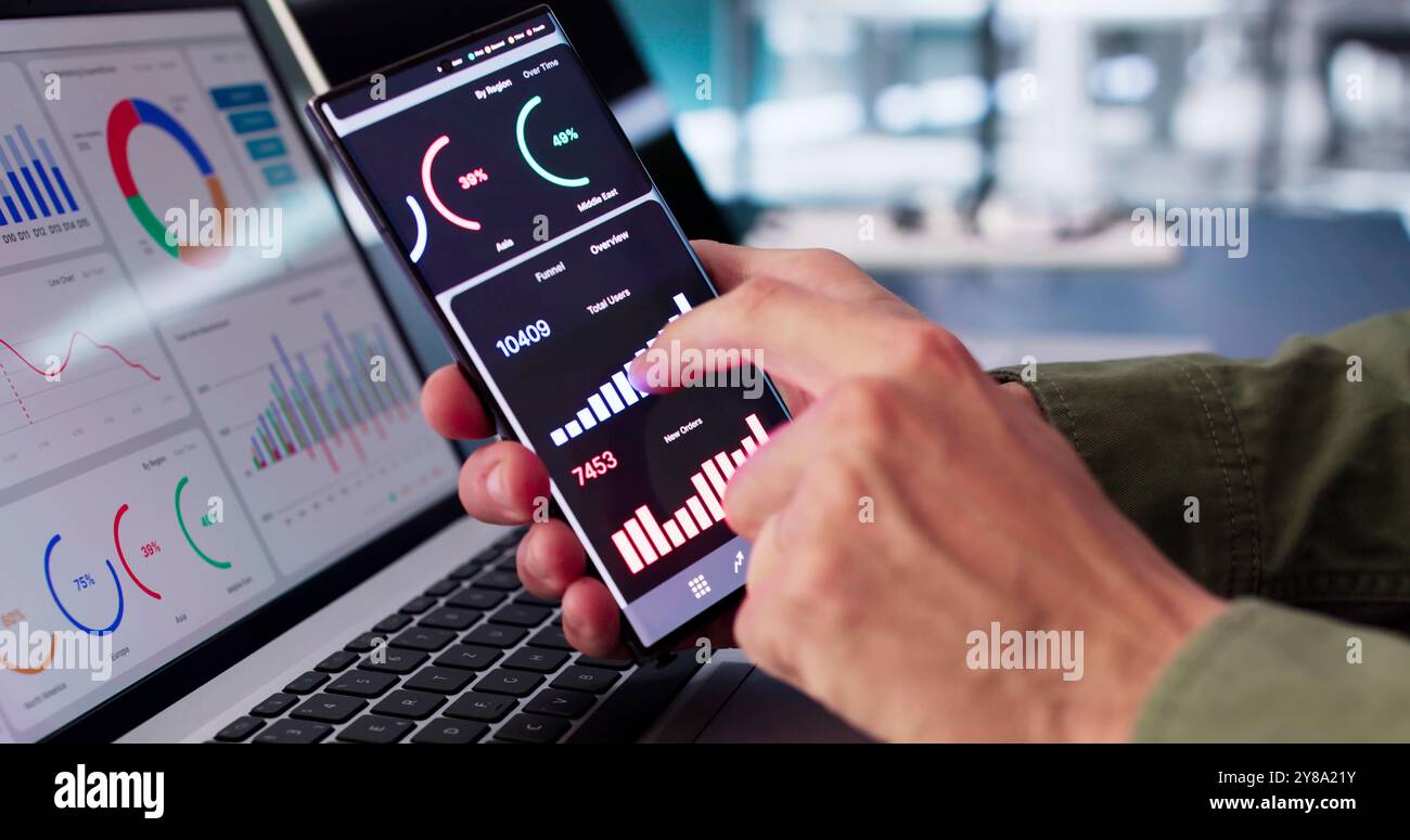Business Data Analytics Dashboard And KPI Performance Stock Photo