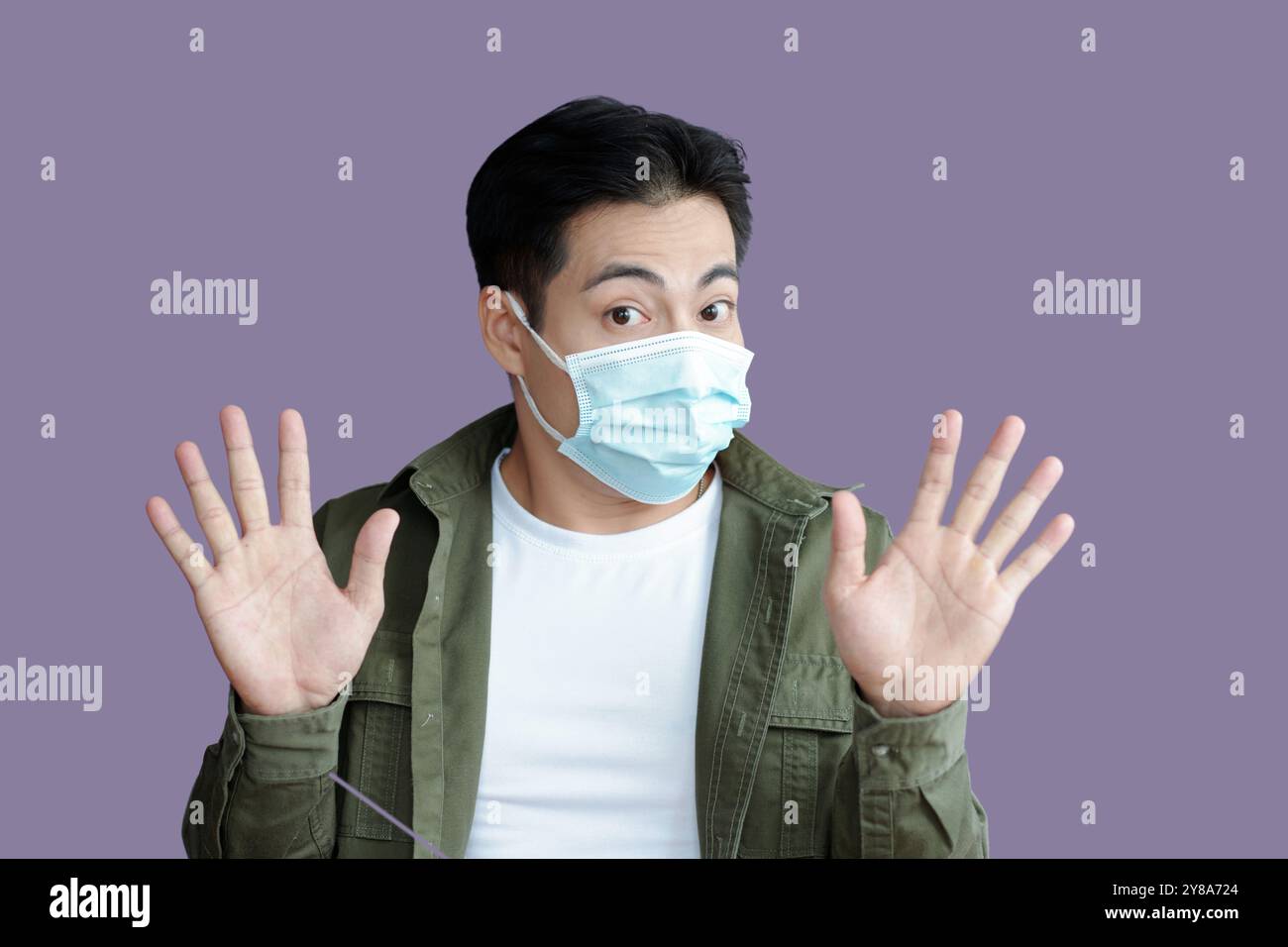 Young Man In Protective Mask Stock Photo