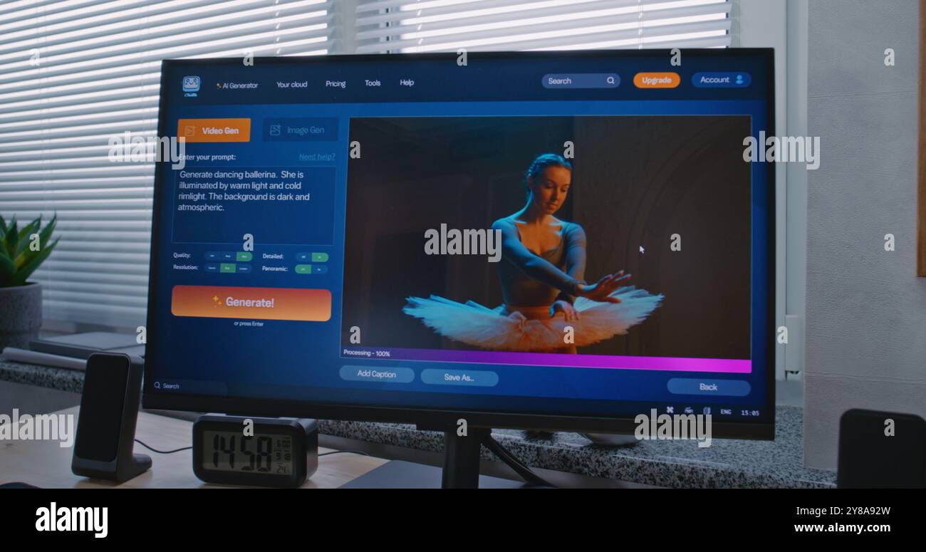 Adult woman enters prompt in artificial intelligence chatbot on ...