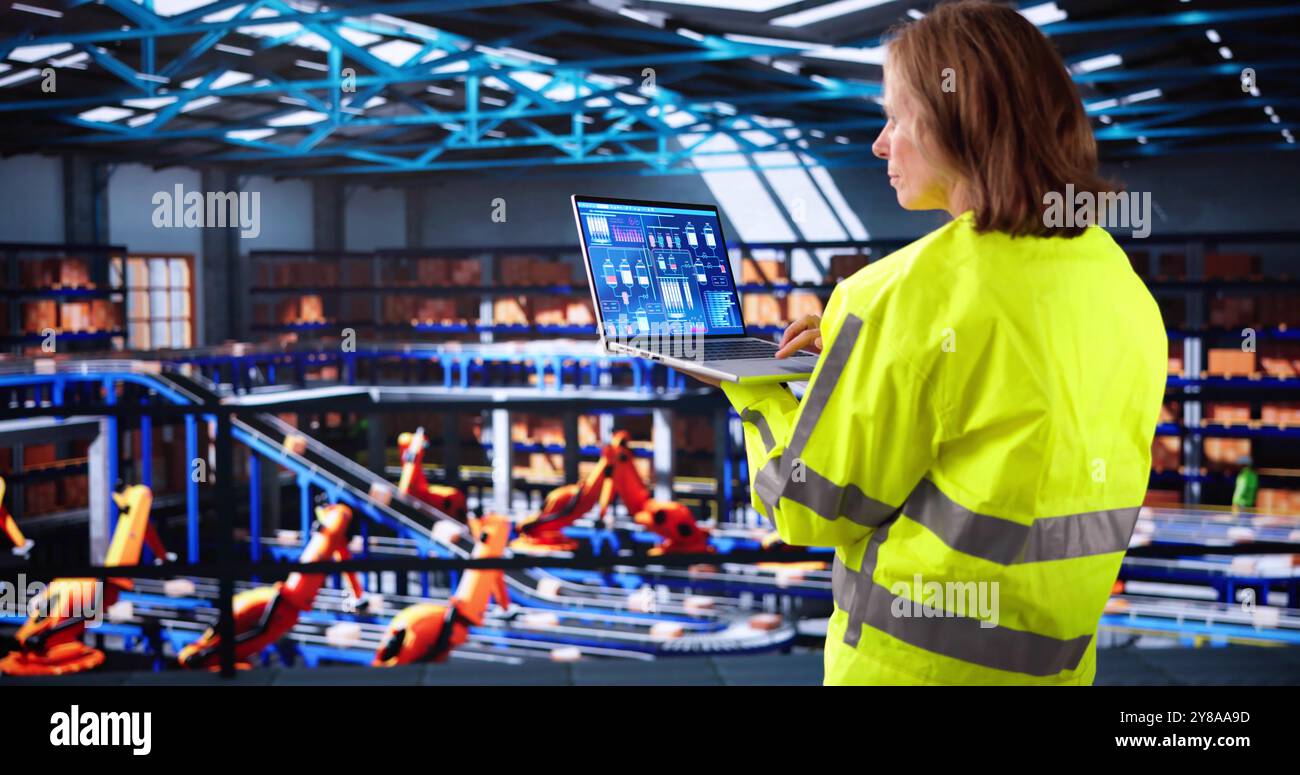 Technician Doing Industrial Inspection Using Tablet Technology Stock Photo