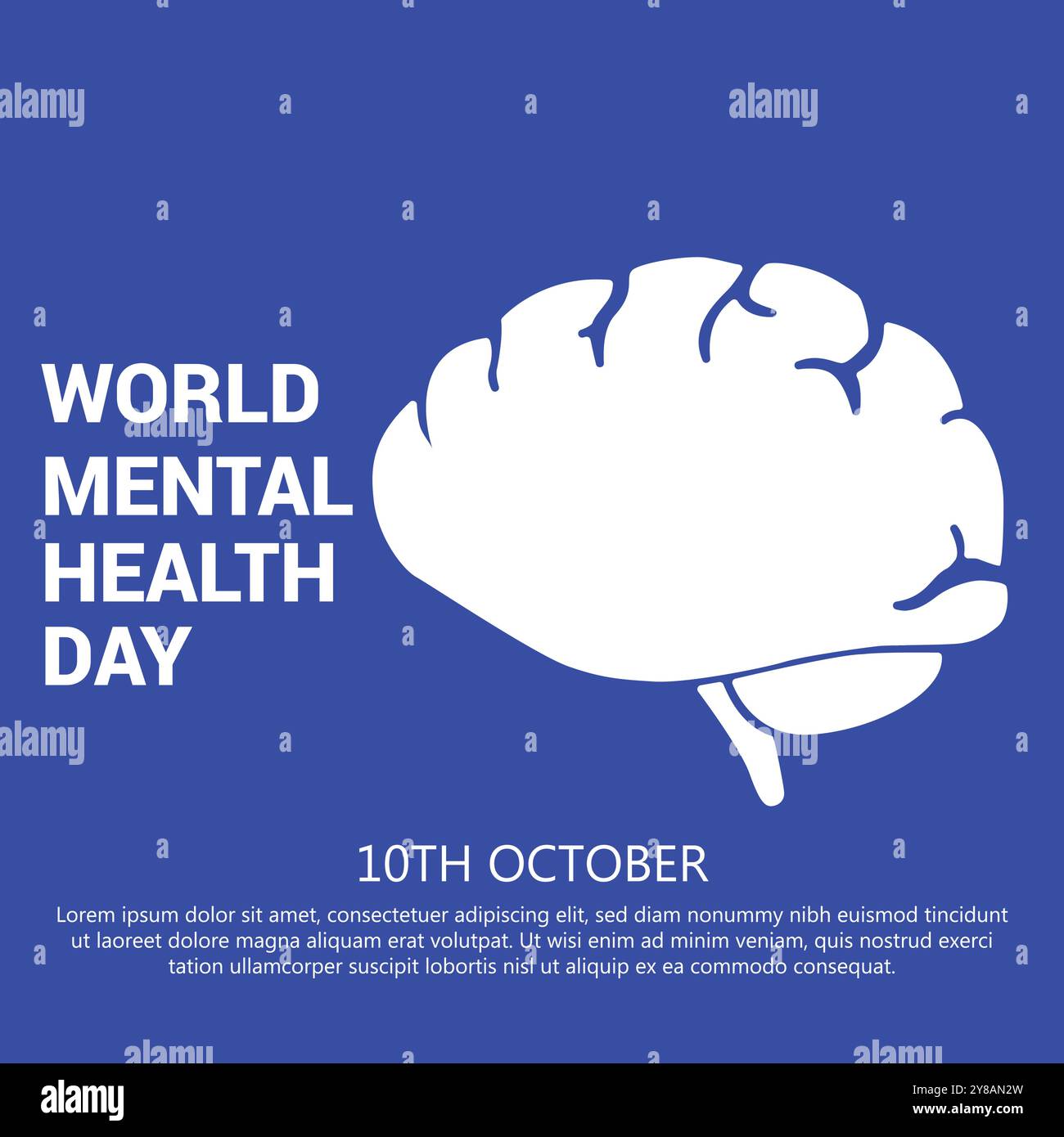 World Mental Health Day 10th October Stock Vector