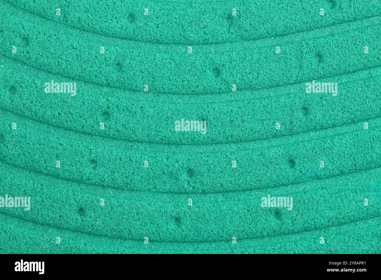 Texture of orthopedic insoles. Green texture with holes. Insoles close ...