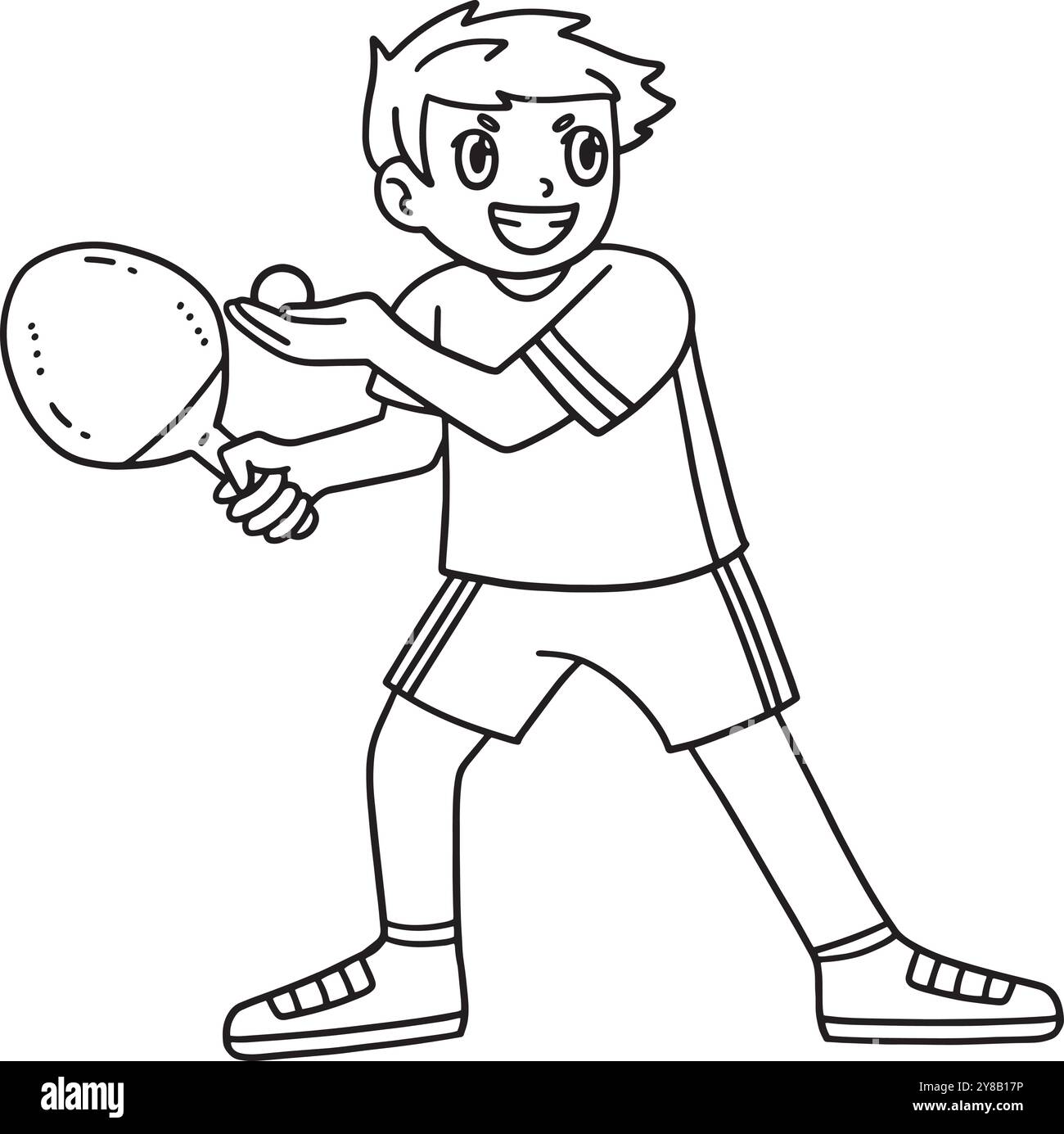 Table Tennis Player Ready to Serve Ball Isolated Stock Vector Image ...