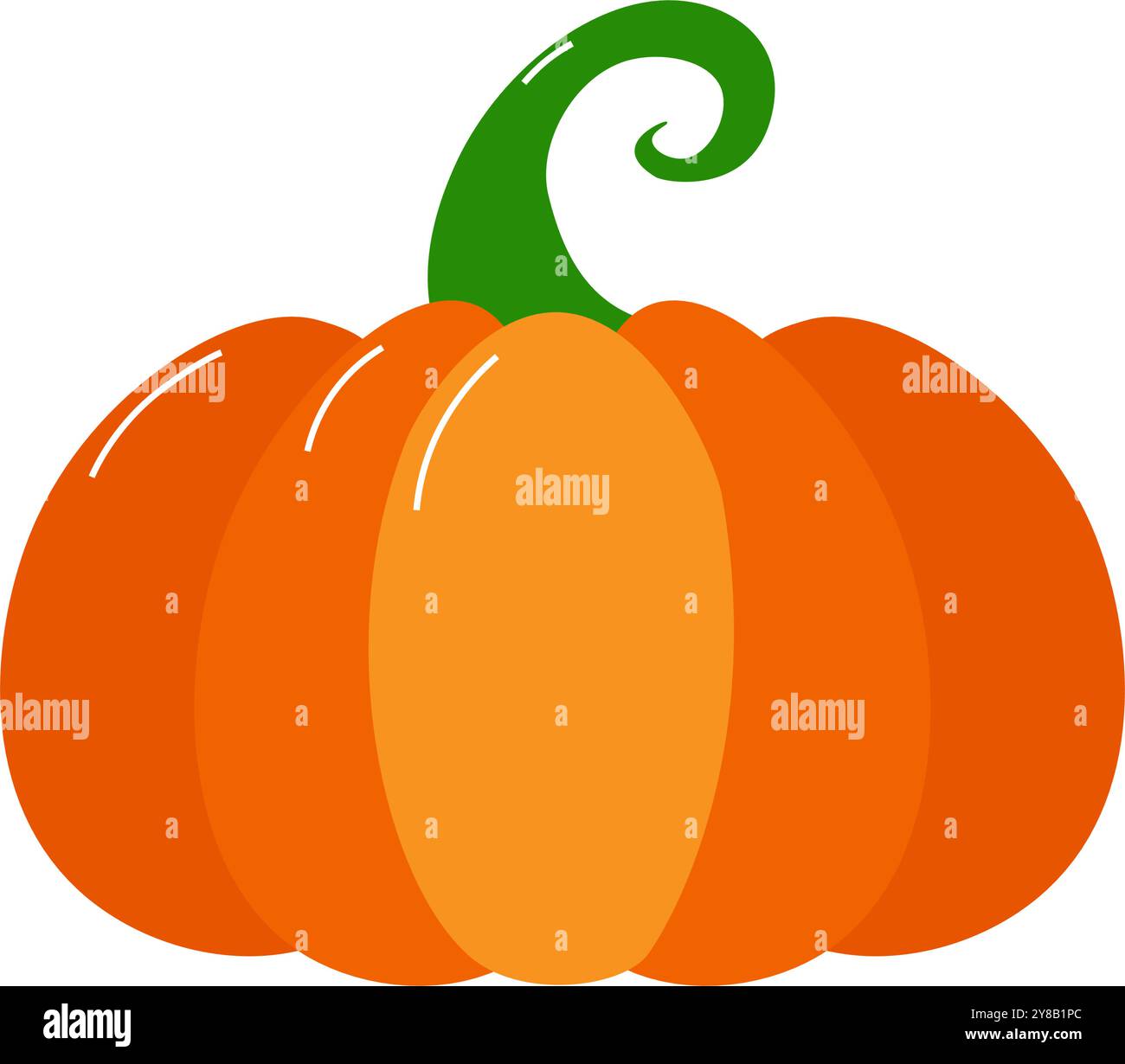 Autumn harvest pumpkin, isolated on orange background. Colorful thanksgiving illustration. Fall design element. Objects for design, cards, banners, fl Stock Vector