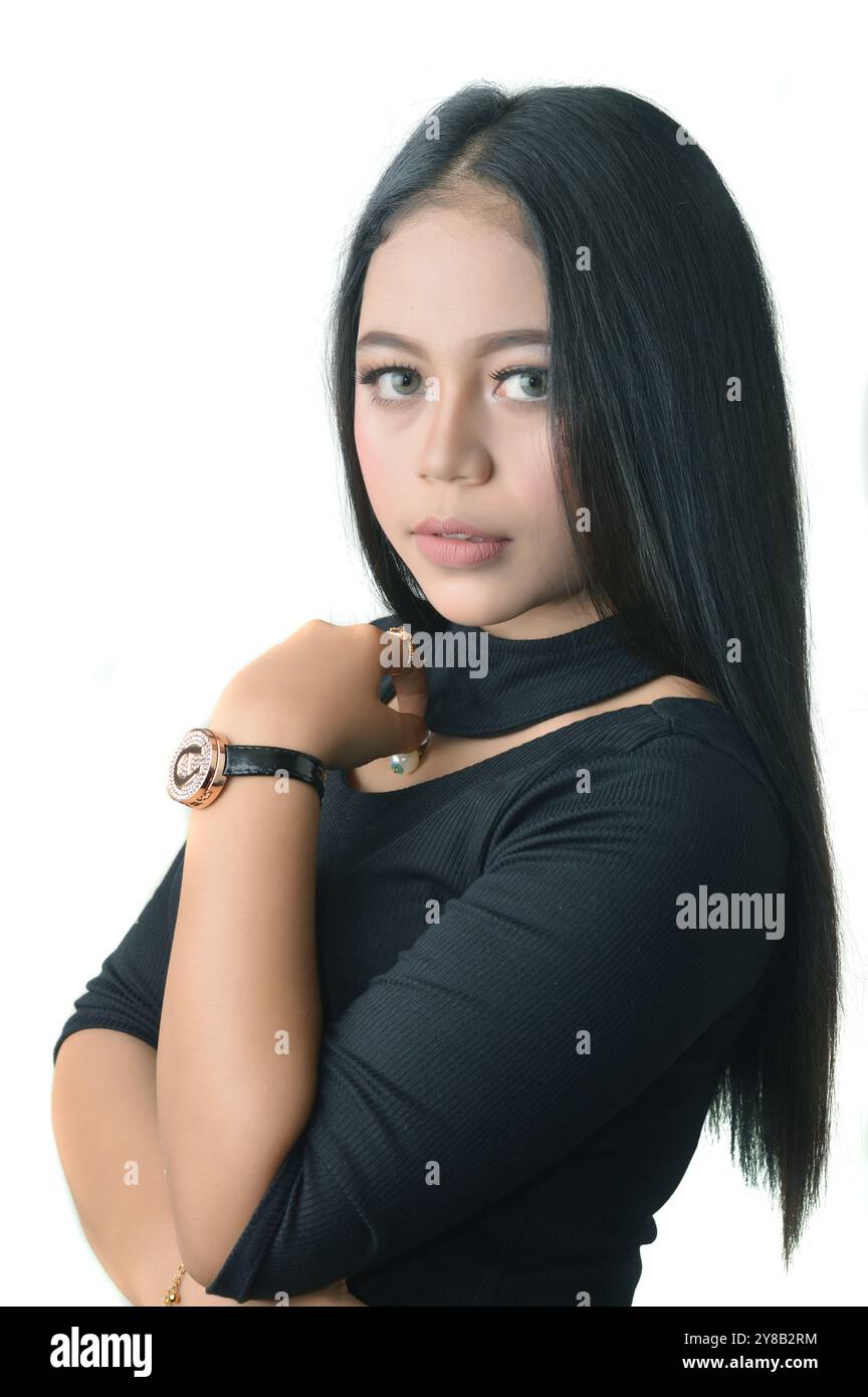 Portrait of beautiful asian woman in studio shoot Stock Photo - Alamy
