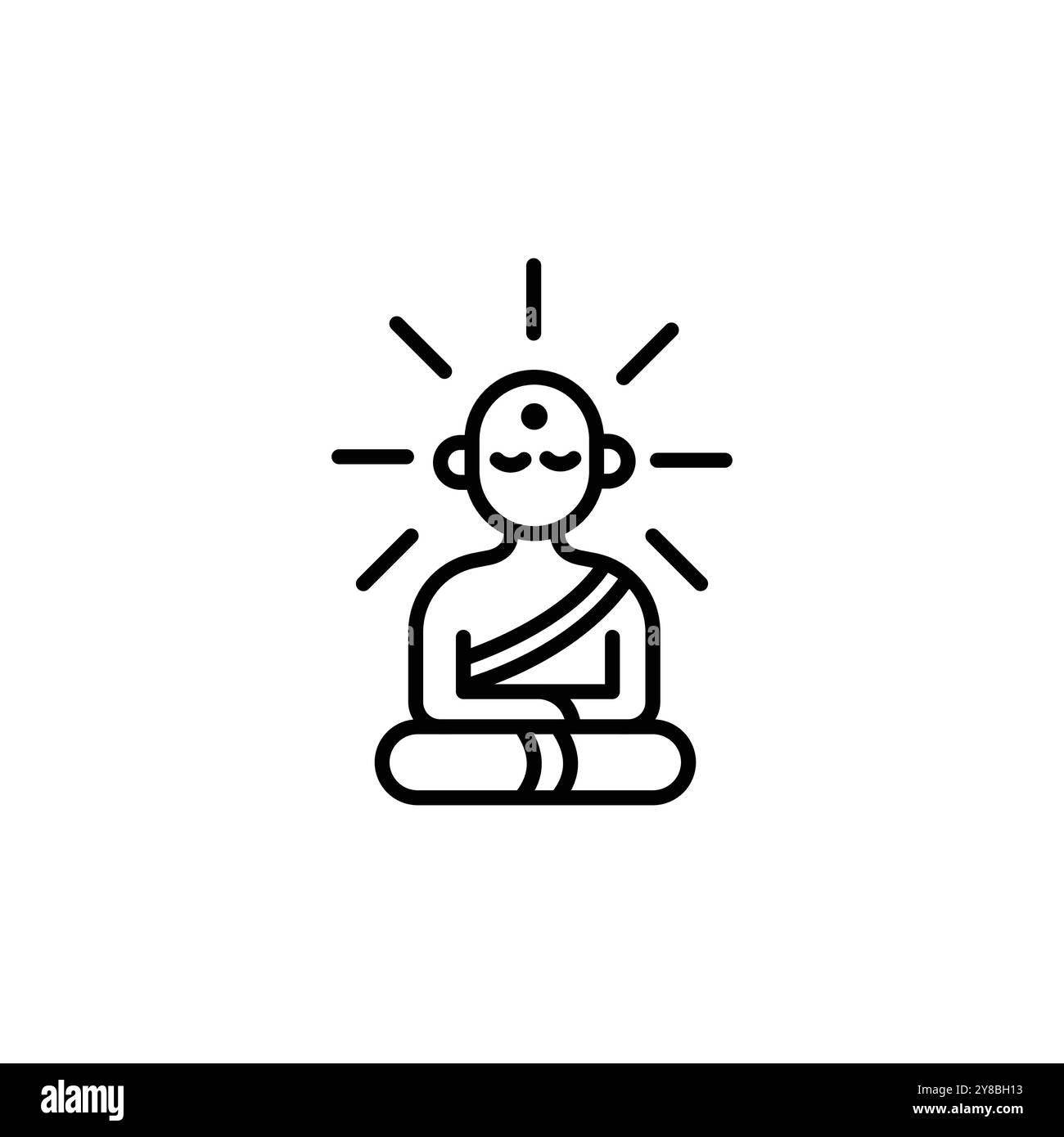 Meditation monk icon Stock Vector Images - Alamy