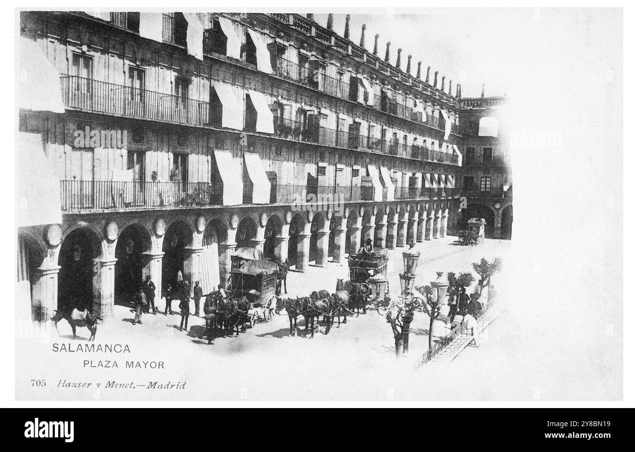 Tarjeta postal de Hauser y Menet, de Madrid. Salamanca. Plaza Mayor. Años 1910. Stock Photo