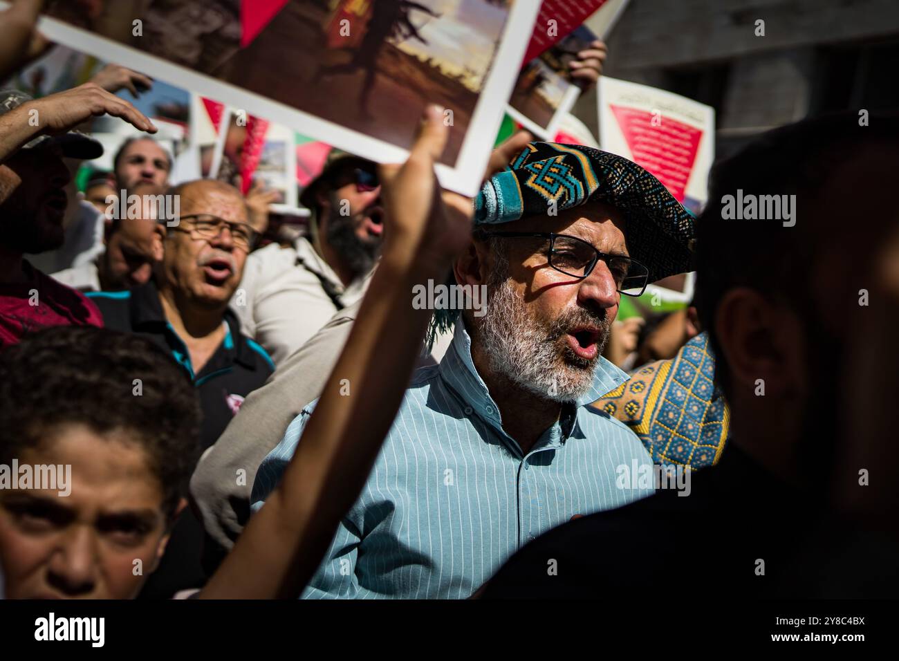 Amman, Amman, Jordan. 4th Oct, 2024. On October 4, demonstrators in ...