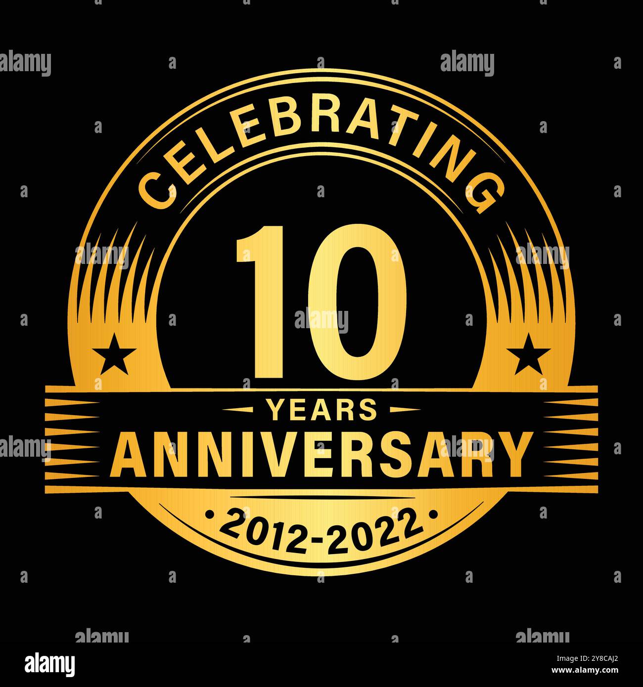 10 years anniversary celebration design template. 10th logo vector ...