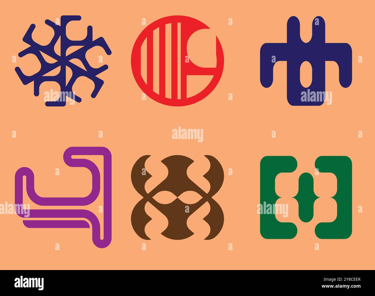 Six abstract vector logo designs for business companies Stock Vector ...