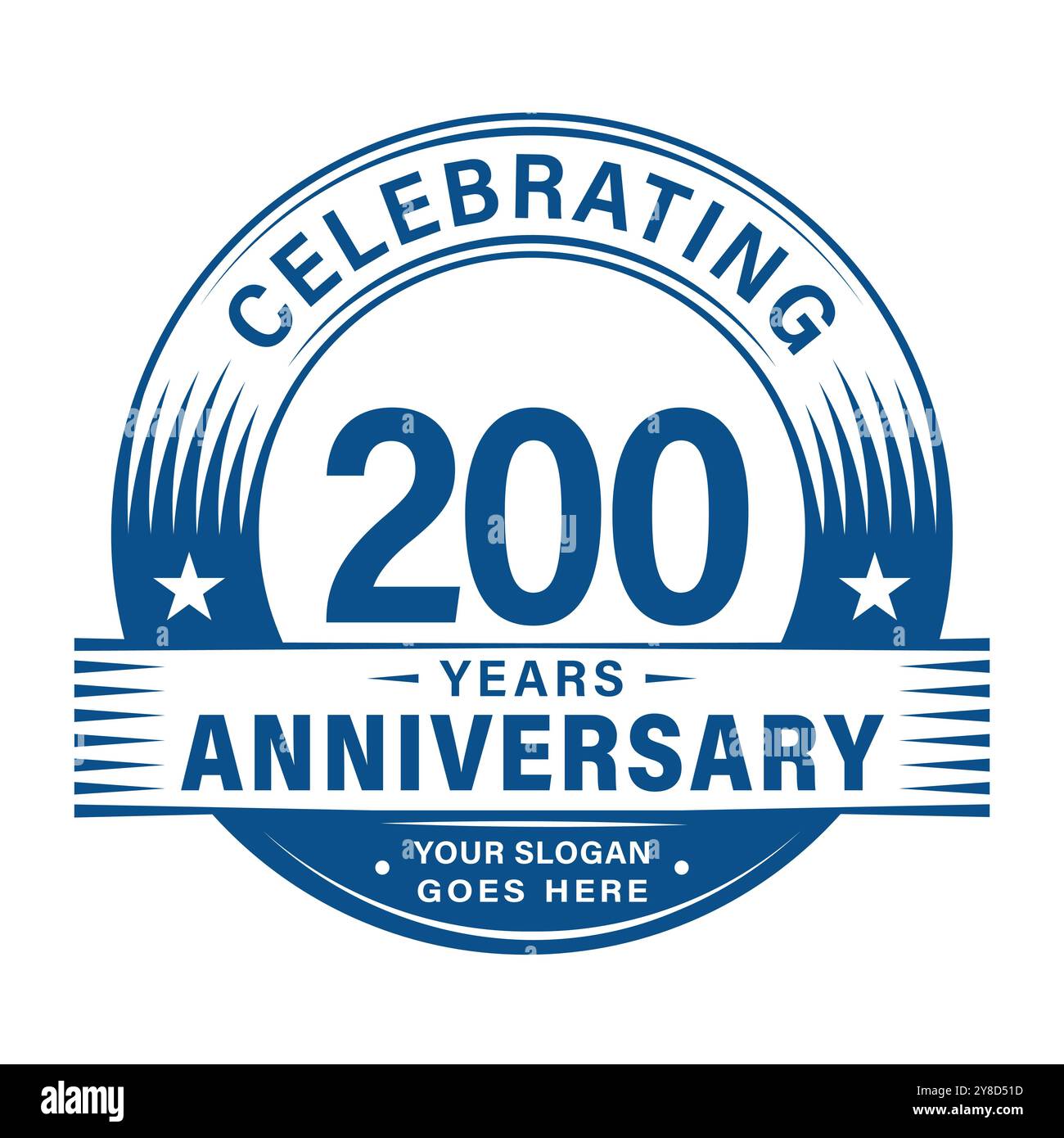 200 years anniversary celebration design template. 200th logo vector illustrations. Stock Vector