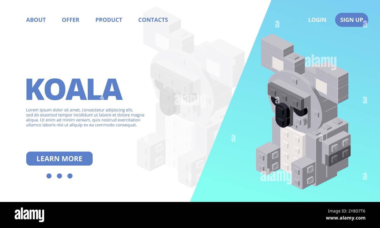 Html Koala Web template with a koala. Vector illustration Stock Vector Image & Art ...