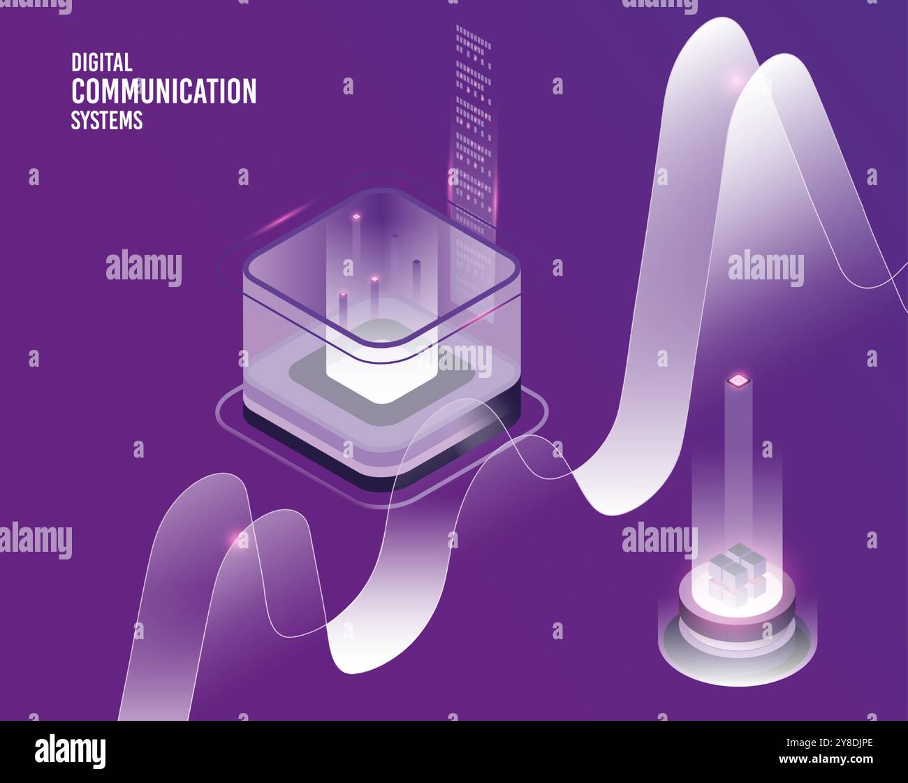 Personal data protection, server room, datacenter concept, big data ...