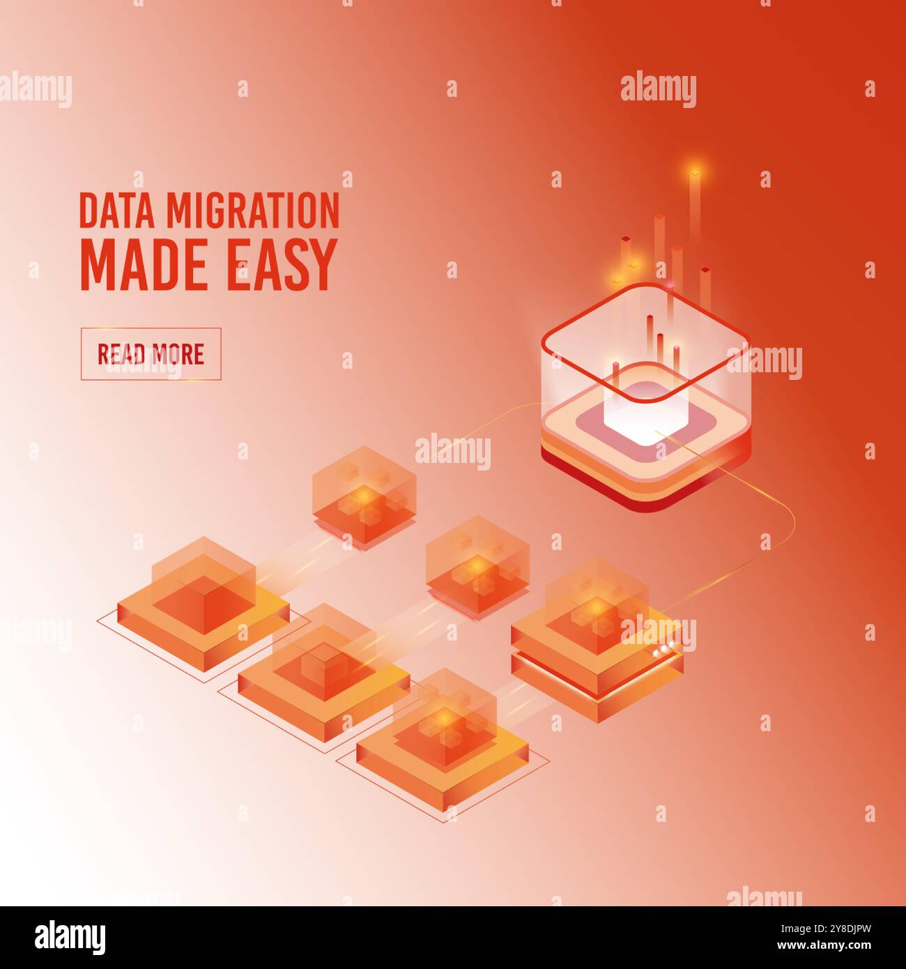 Personal data protection, server room, datacenter concept, big data ...