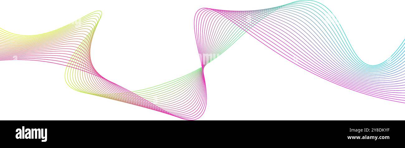 Dynamic flowing wave lines design element. Futuristic colorful sound ...