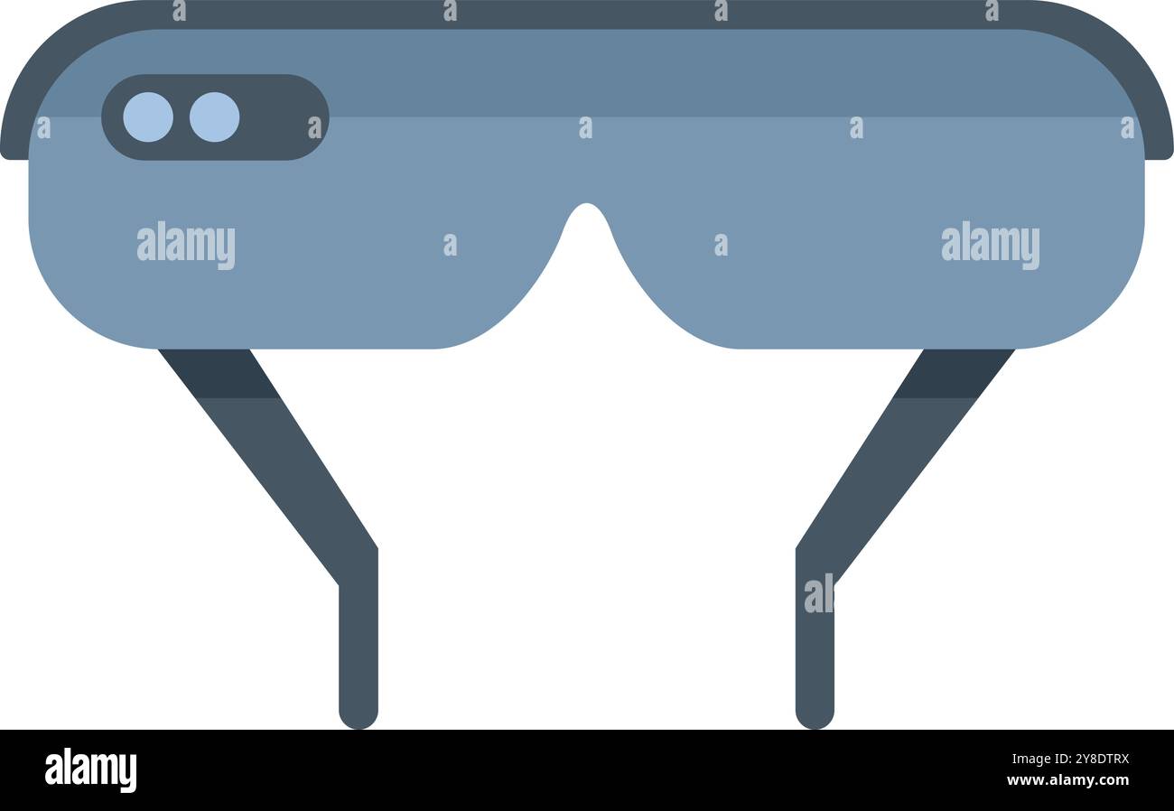 Virtual reality glasses headset showing augmented reality experience, futuristic device Stock Vector