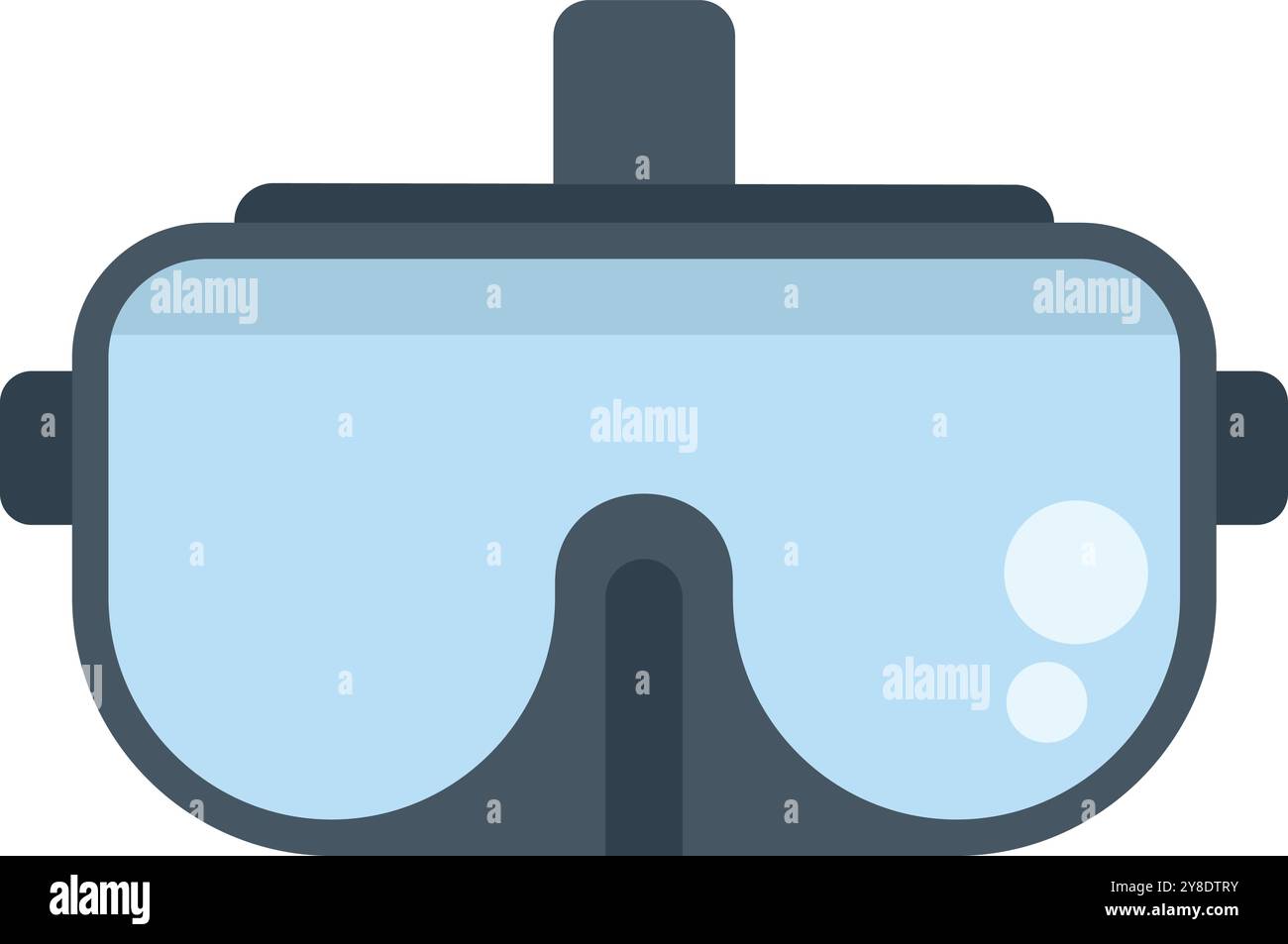 Virtual reality headset with a modern design showing bubbles representing metaverse experience Stock Vector