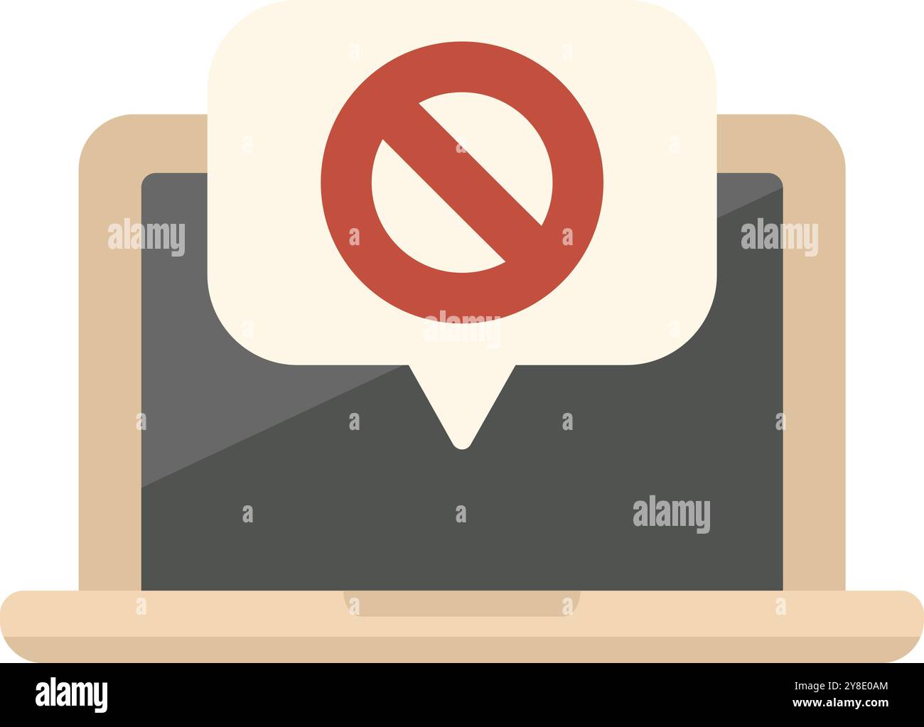 Laptop is showing a stop sign notification, indicating a system error ...