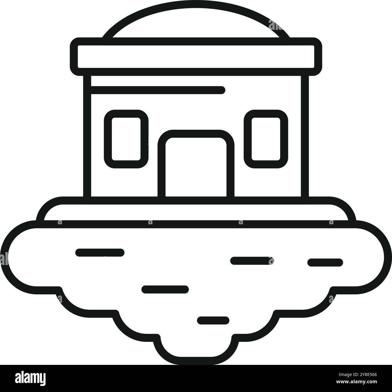 Cloud data storage center icon showing server and database for online backup and hosting Stock Vector