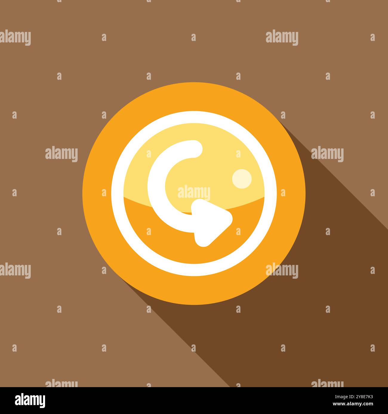 Simple undo icon with curved arrow pointing left on a circular button Stock Vector