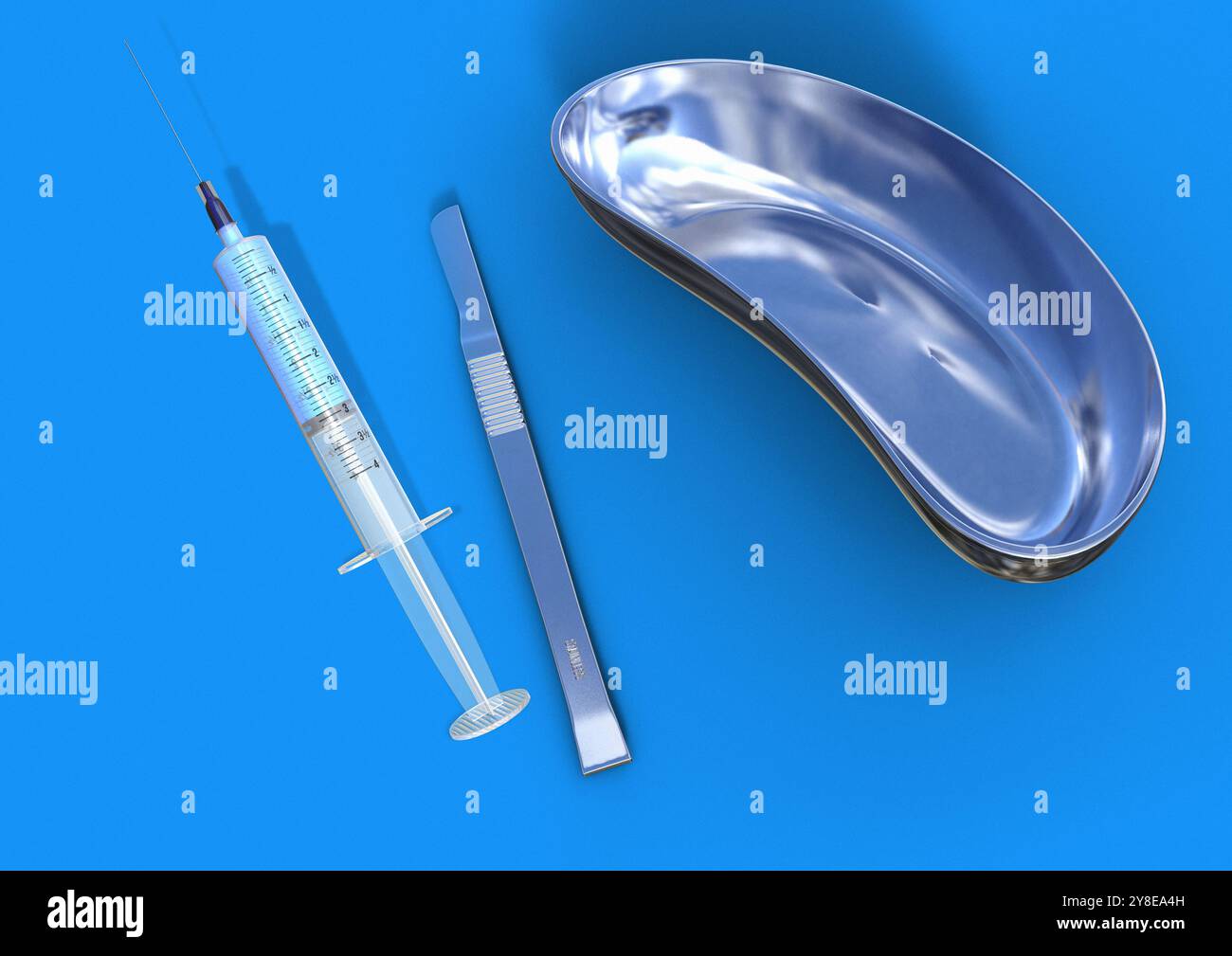 Illustration of surgical instruments. Stock Photo