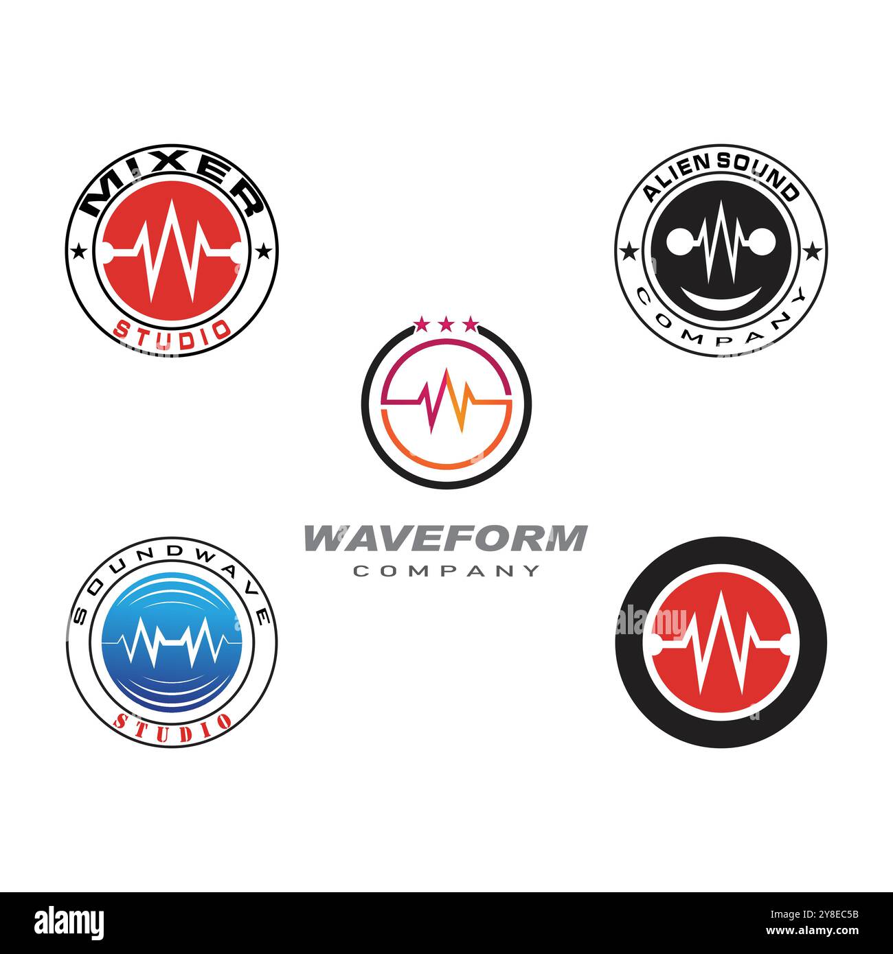 Sound waves vector illustration design template Stock Vector