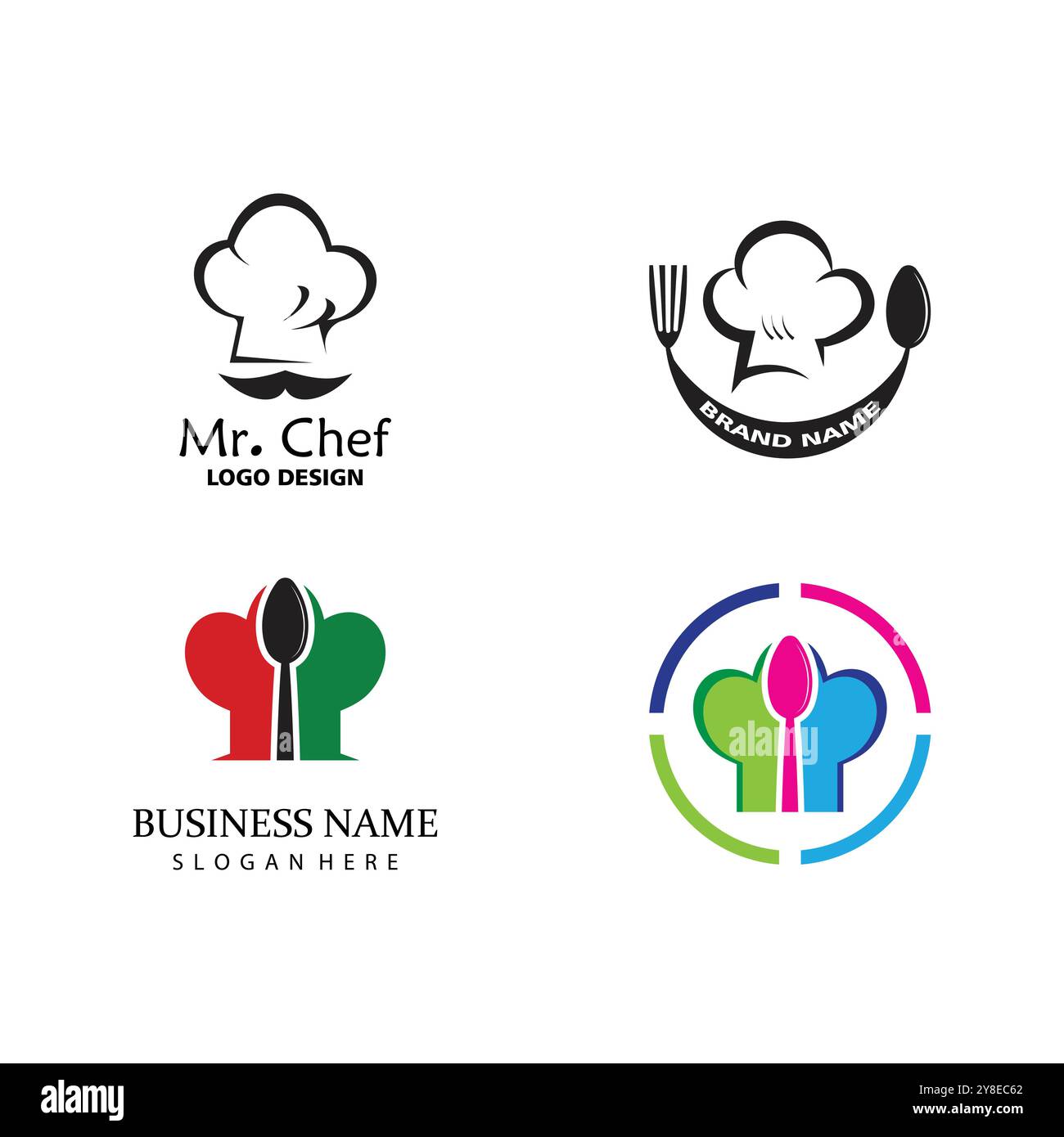 hat chef logo template vector illustration Stock Vector