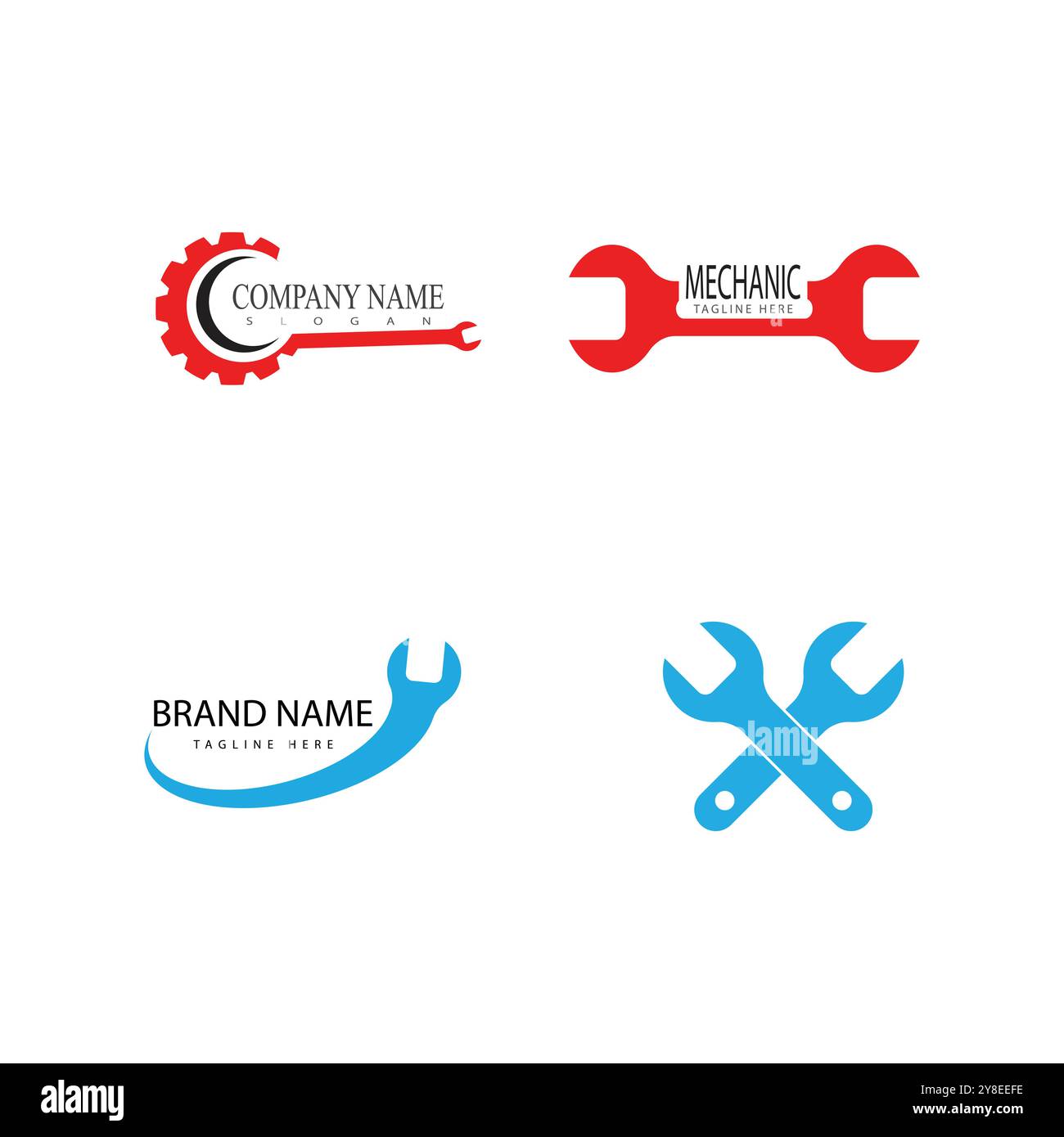 Wrench logo vector flat symbol design Stock Vector