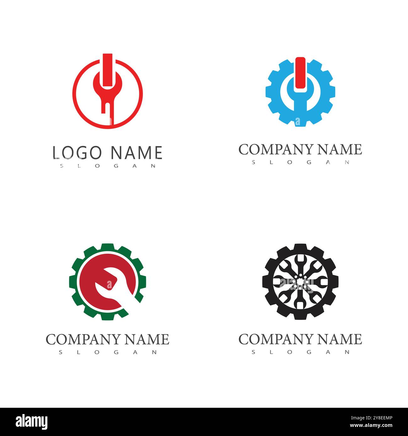 Wrench logo vector flat symbol design Stock Vector