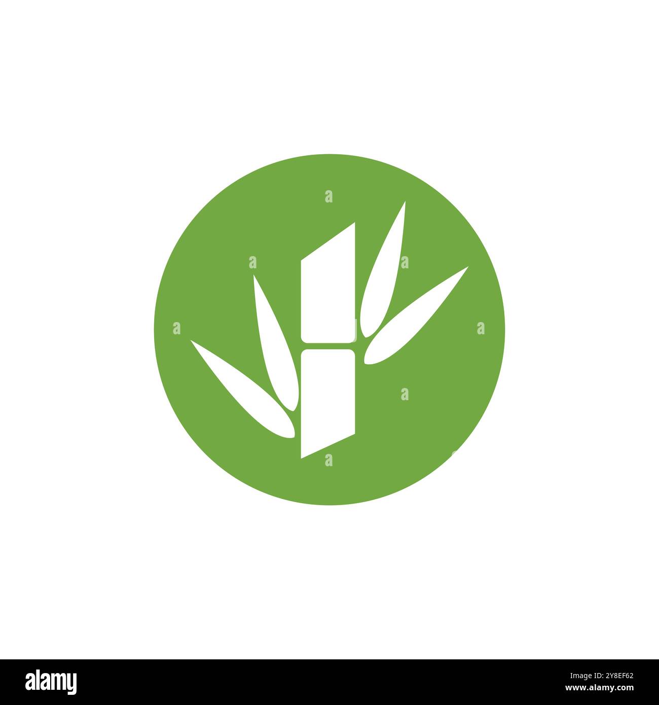 Bamboo logo with green leaf vector icon template Stock Vector